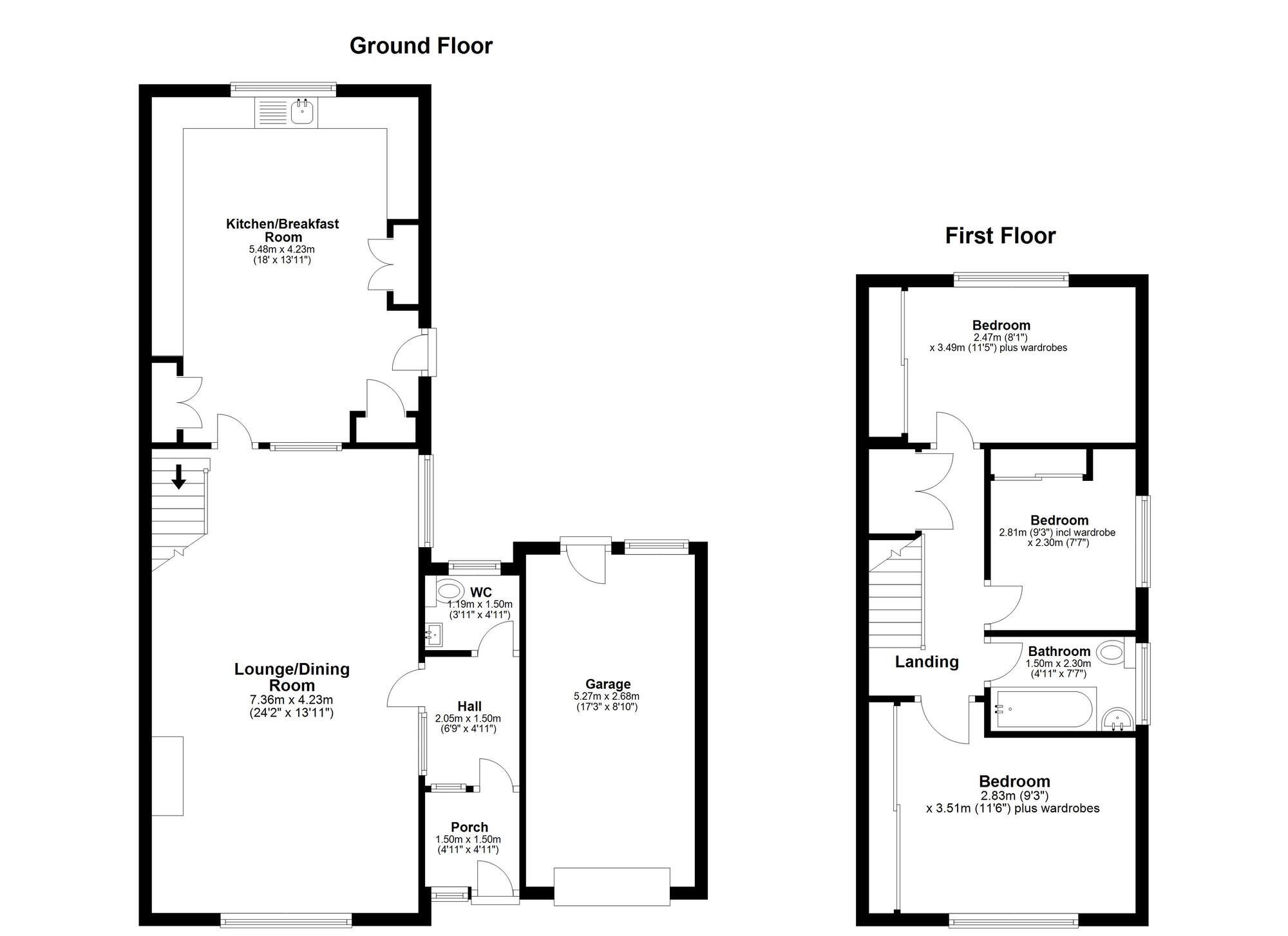Floorplan of 3 bedroom Detached House for sale, Long Acre, Houghton Le Spring, Tyne and Wear, DH4
