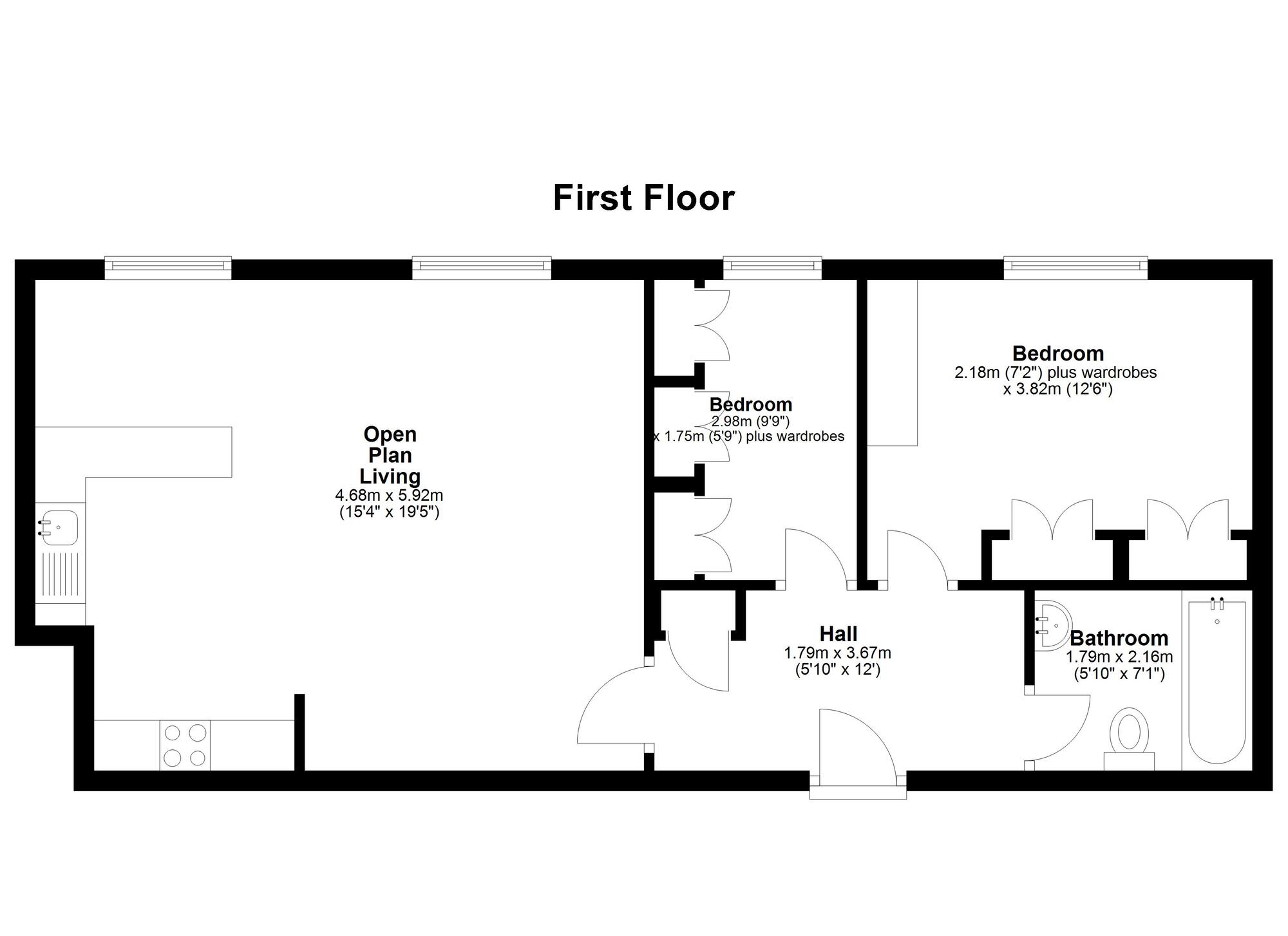 Floorplan of 2 bedroom Flat for sale, Durham Road, Houghton Le Spring, Tyne and Wear, DH4