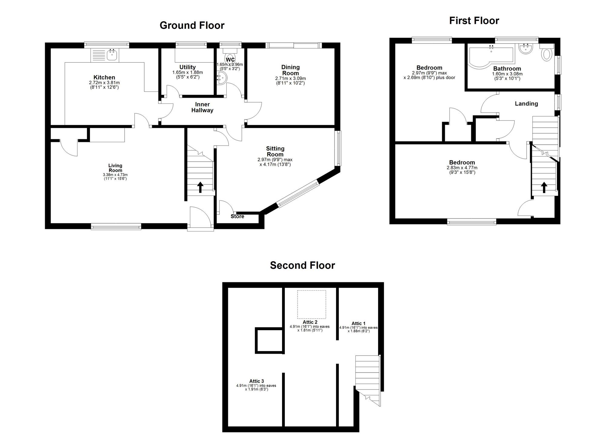 Floorplan of 2 bedroom Semi Detached House for sale, South View, Easington Lane, Tyne and Wear, DH5