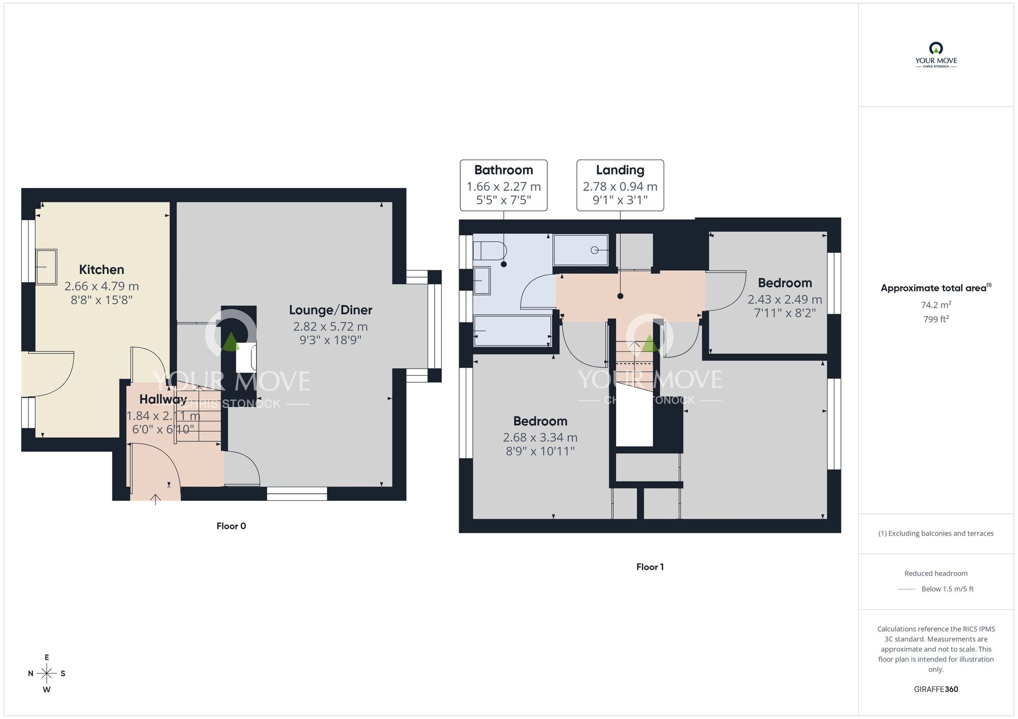 Floorplan of 3 bedroom Semi Detached House to rent, Abbey Drive, Houghton Le Spring, Tyne and Wear, DH4