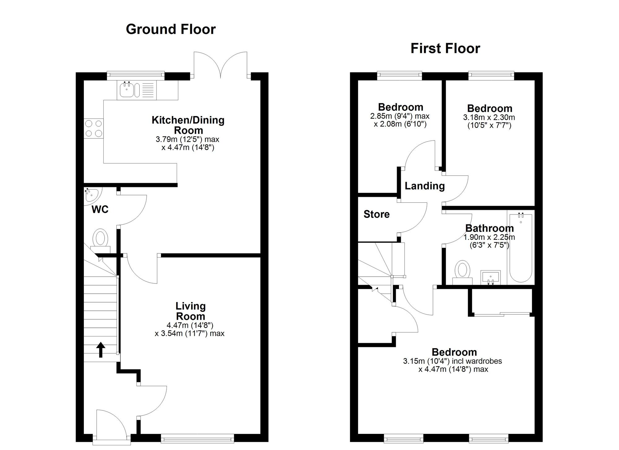 Floorplan of 3 bedroom Semi Detached House for sale, Albion Close, Scholars Gate, Houghton Le Spring, Tyne and Wear, DH4