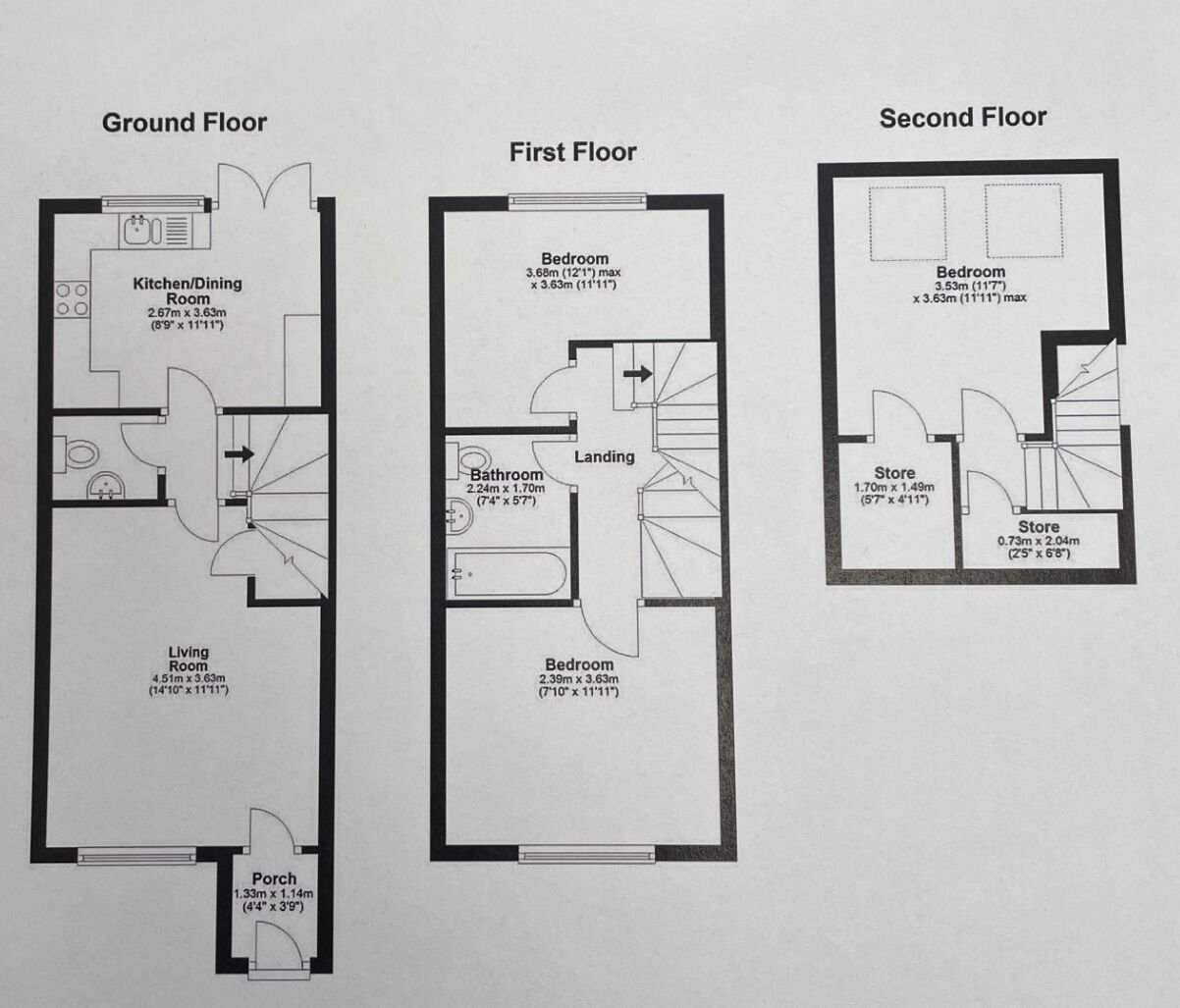 Floorplan of 3 bedroom Semi Detached House for sale, Barnwell View, Herrington Burn, Tyne and Wear, DH4