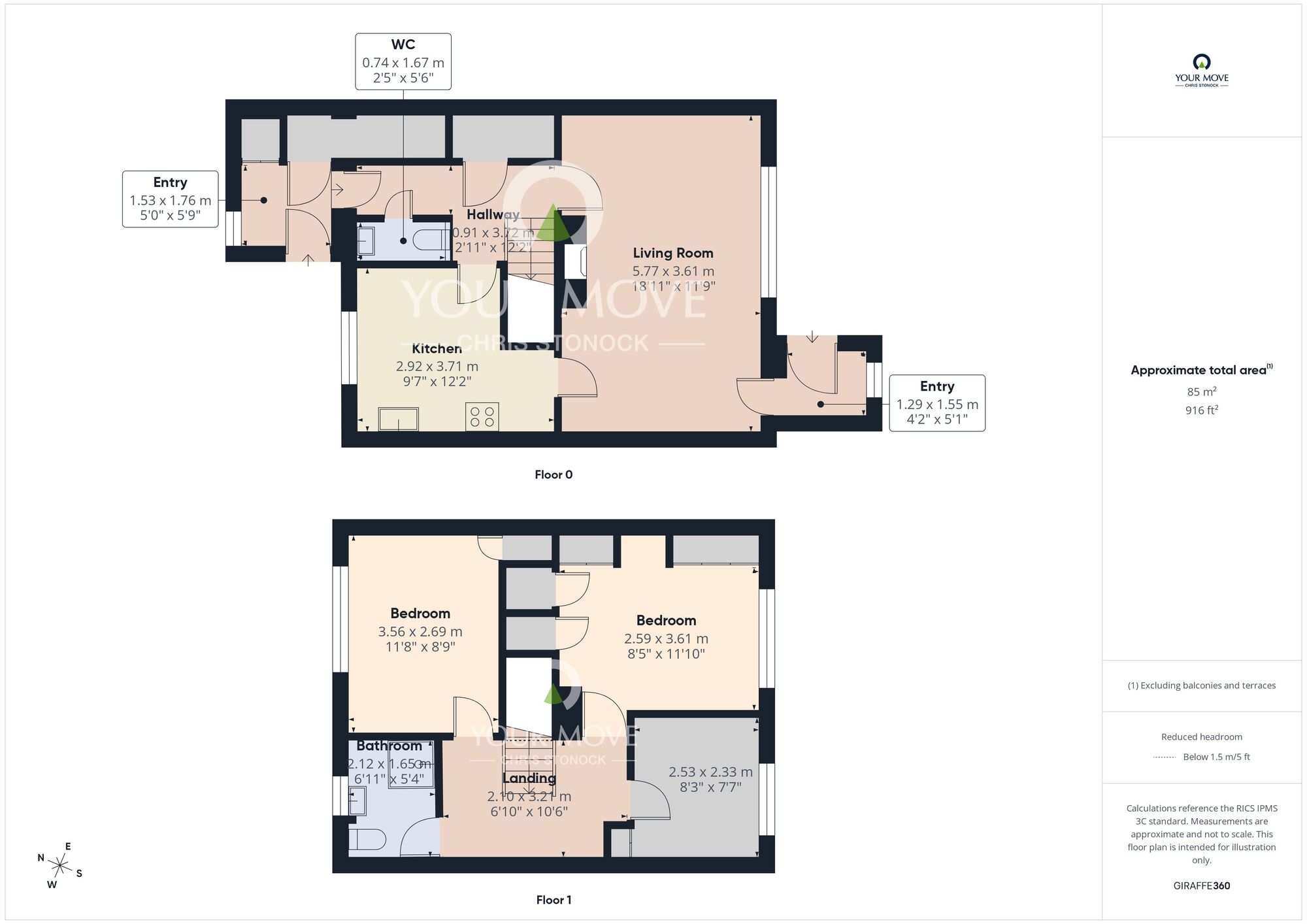 Floorplan of 3 bedroom Mid Terrace House for sale, St. Michaels, Houghton Le Spring, Tyne and Wear, DH4