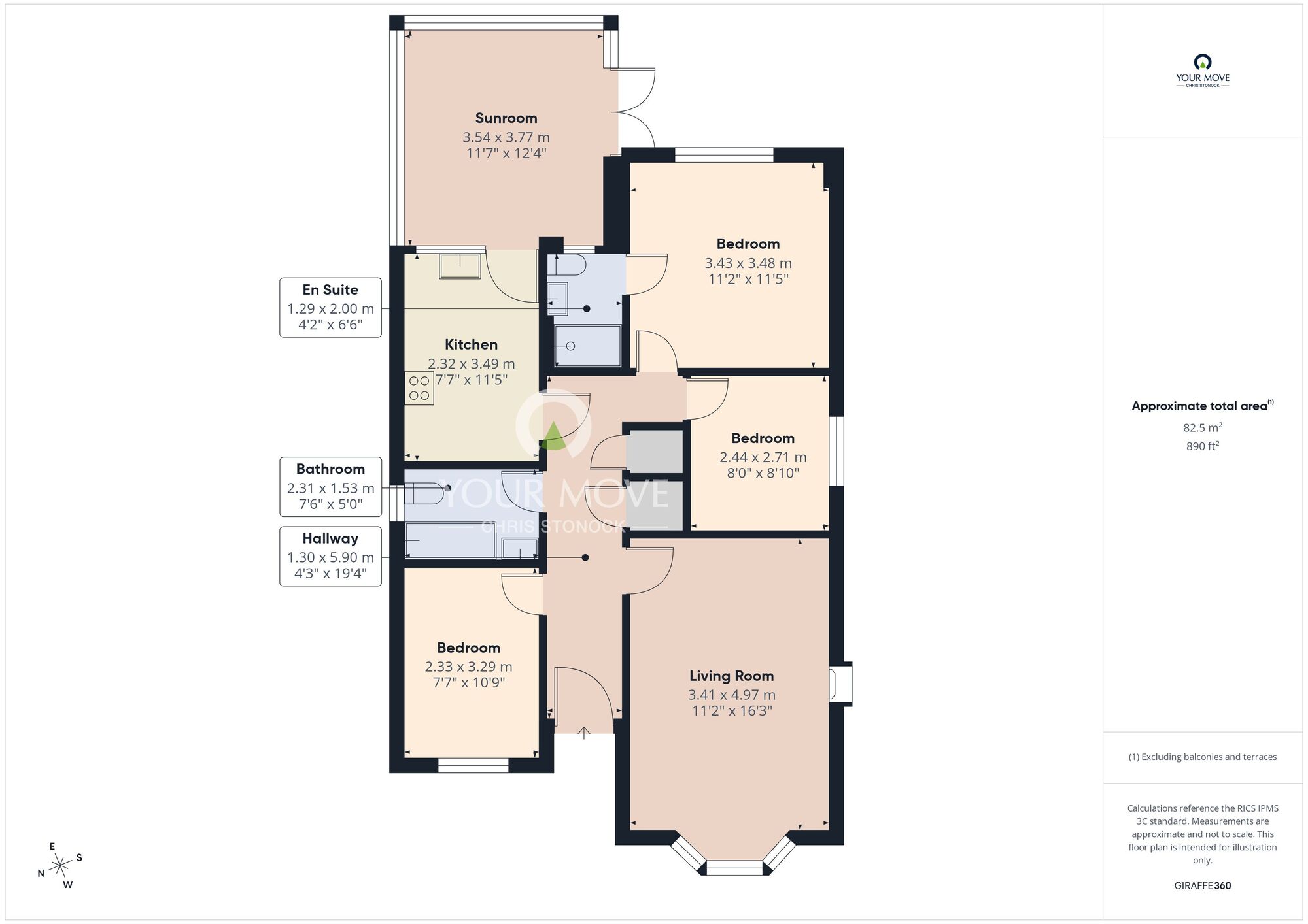 Floorplan of 3 bedroom Detached Bungalow for sale, Medlar Close, Tyne And Wear, DH4