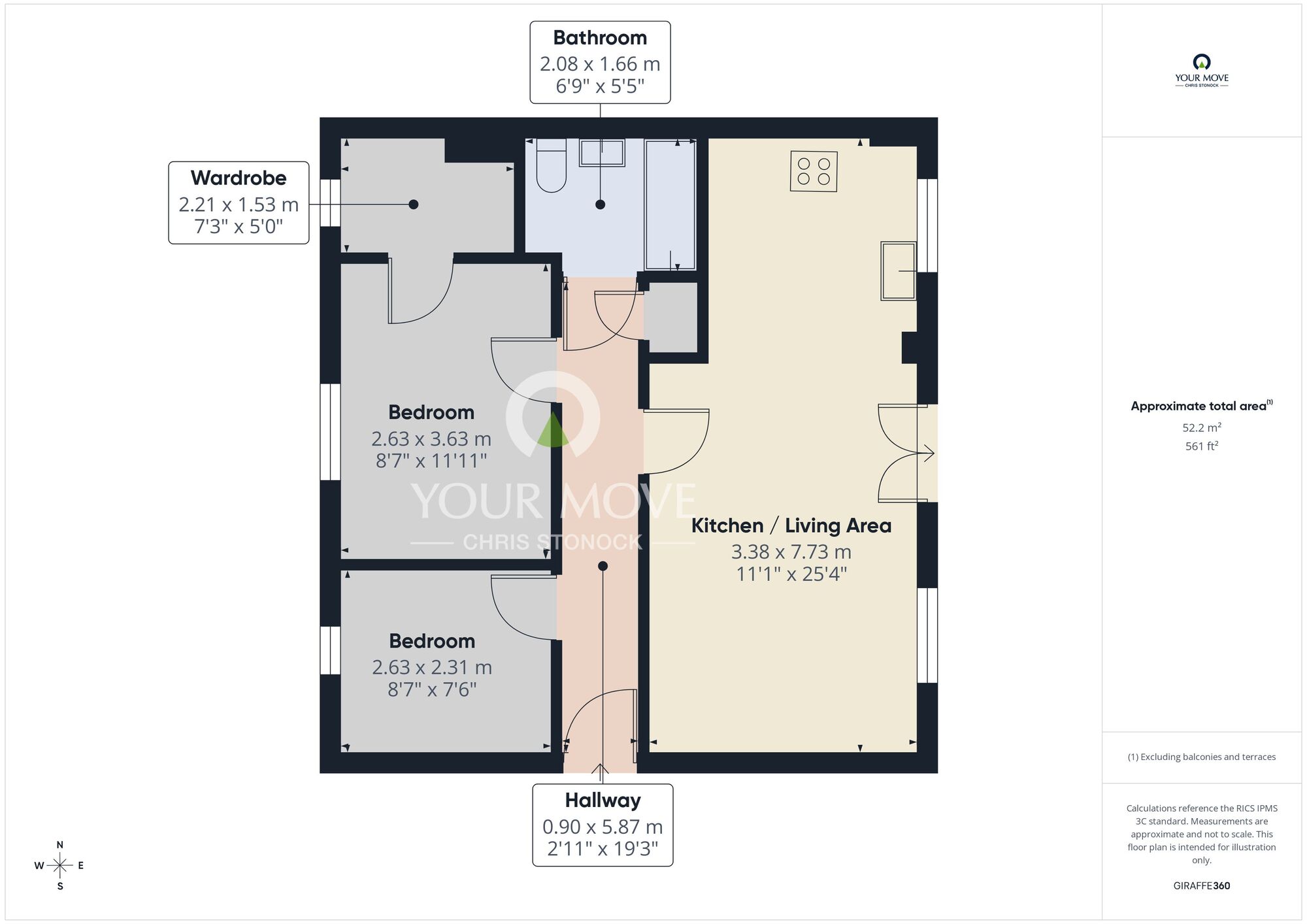 Floorplan of 2 bedroom Flat for sale, Harwood Drive, Houghton Le Spring, Tyne and Wear, DH4