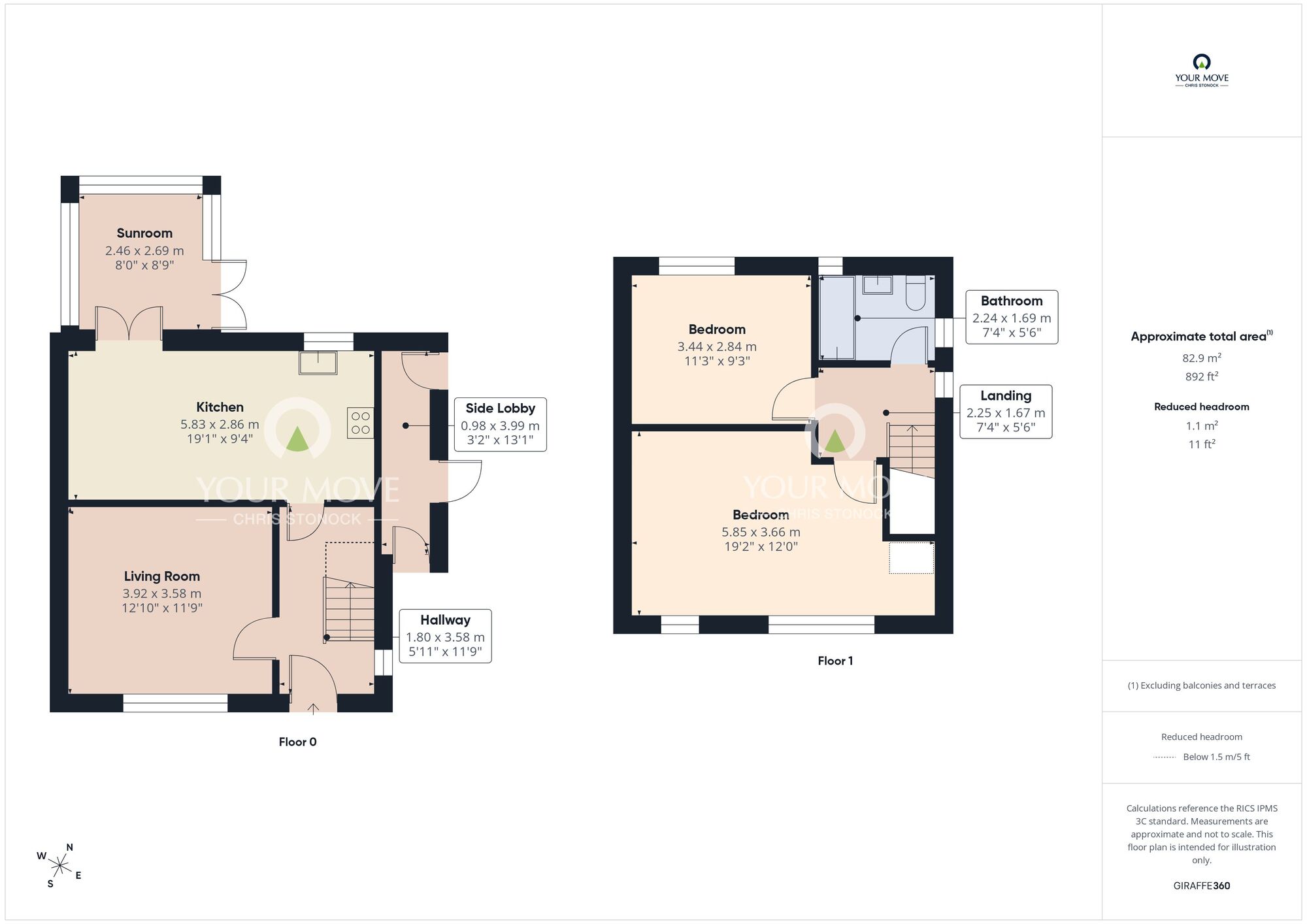 Floorplan of 2 bedroom Semi Detached House for sale, Buttermere Avenue, Easington Lane, Tyne and Wear, DH5