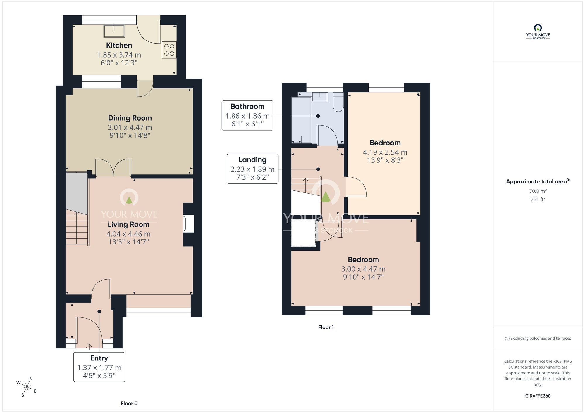 Floorplan of 2 bedroom Mid Terrace House for sale, Moorsfield, Houghton Le Spring, Tyne and Wear, DH4
