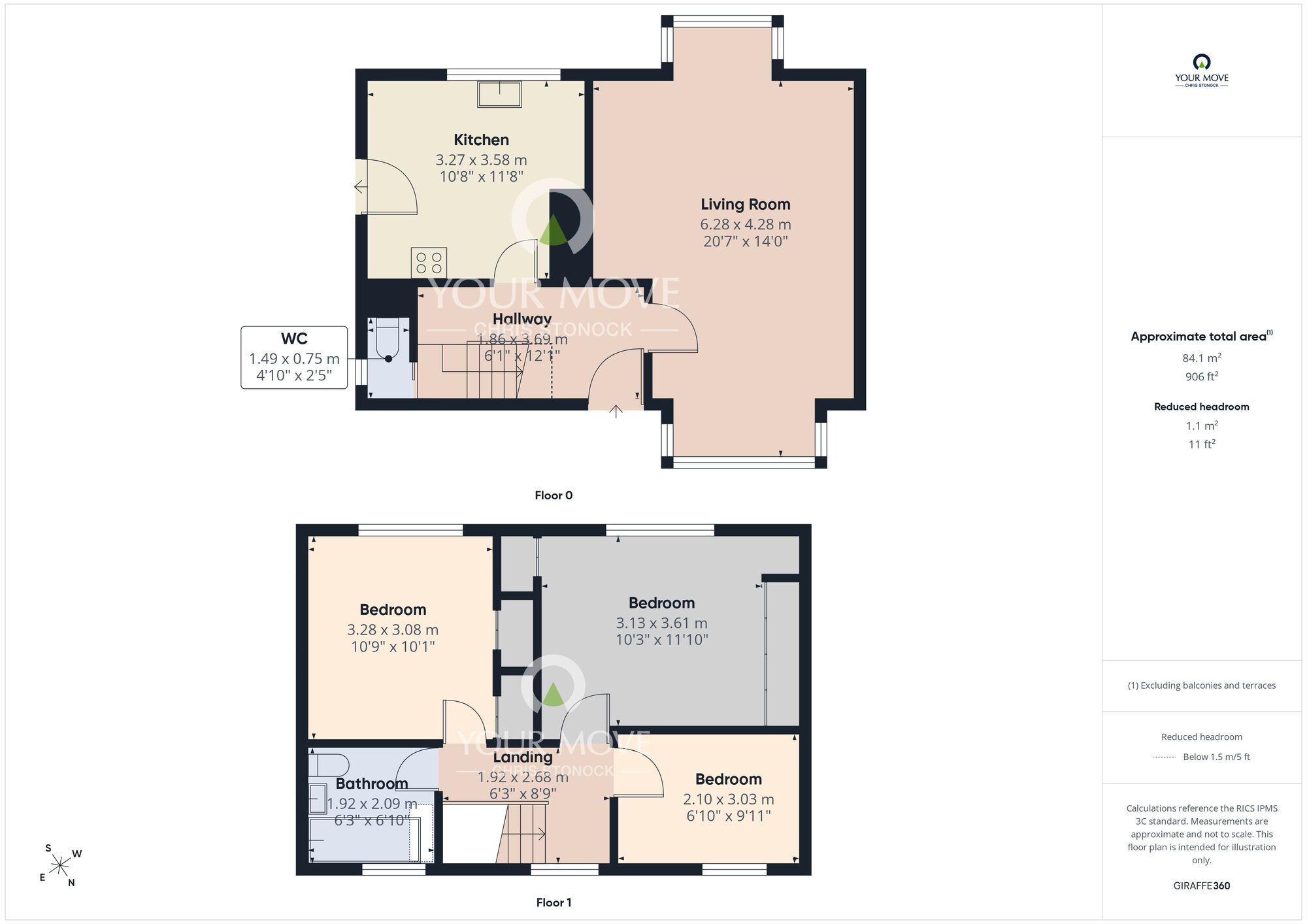 Floorplan of 3 bedroom Semi Detached House for sale, Woodland View, West Rainton, Durham, DH4
