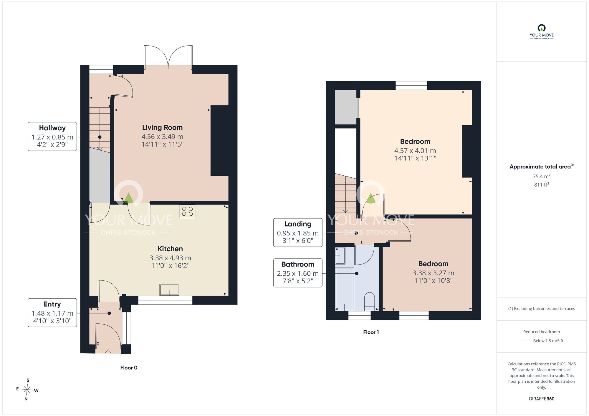 Floorplan of 2 bedroom Mid Terrace House for sale, Dalton Terrace, Murton, Durham, SR7