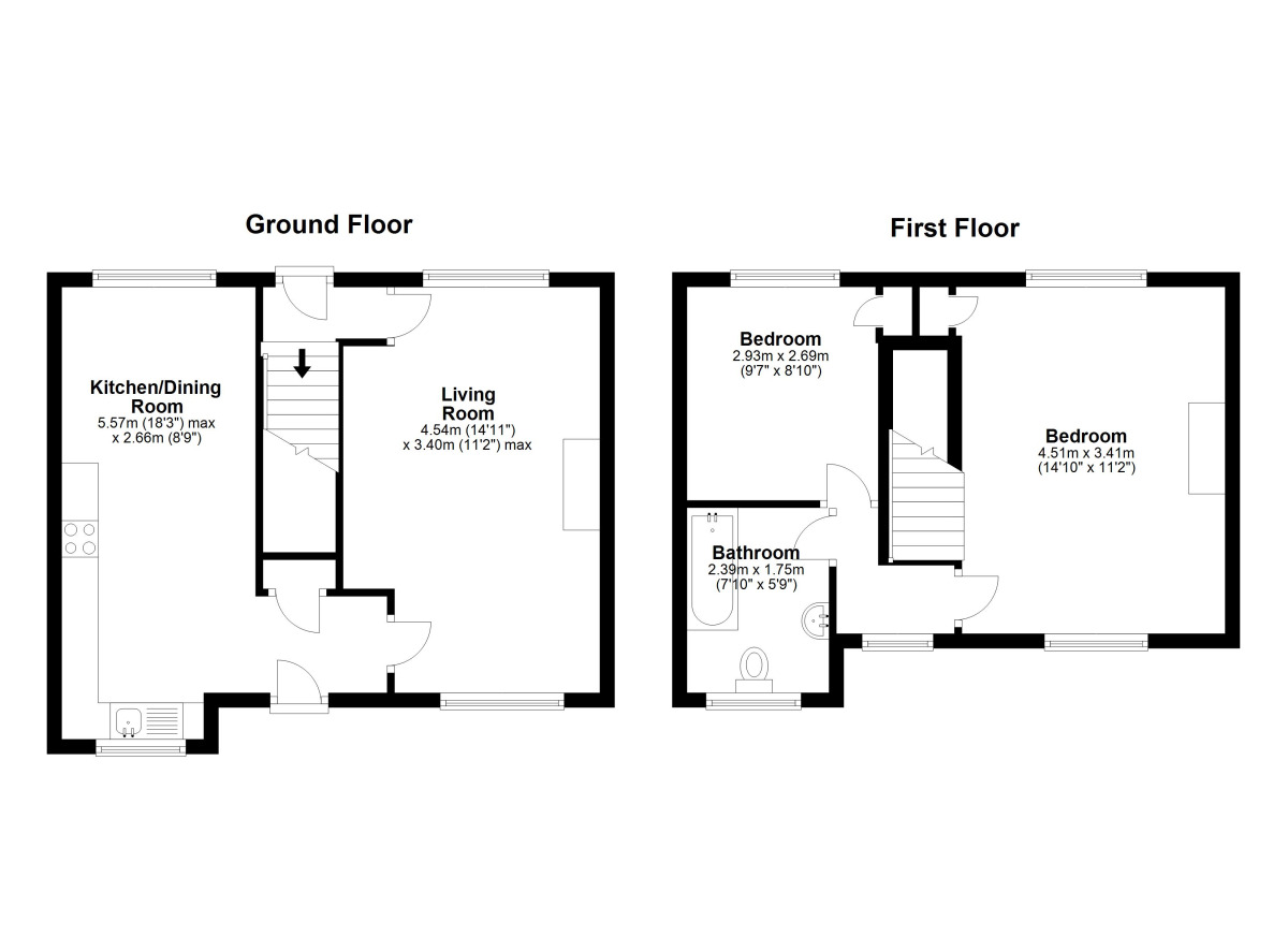 Floorplan of 2 bedroom Semi Detached House for sale, The Crescent, Philadelphia, Tyne and Wear, DH4