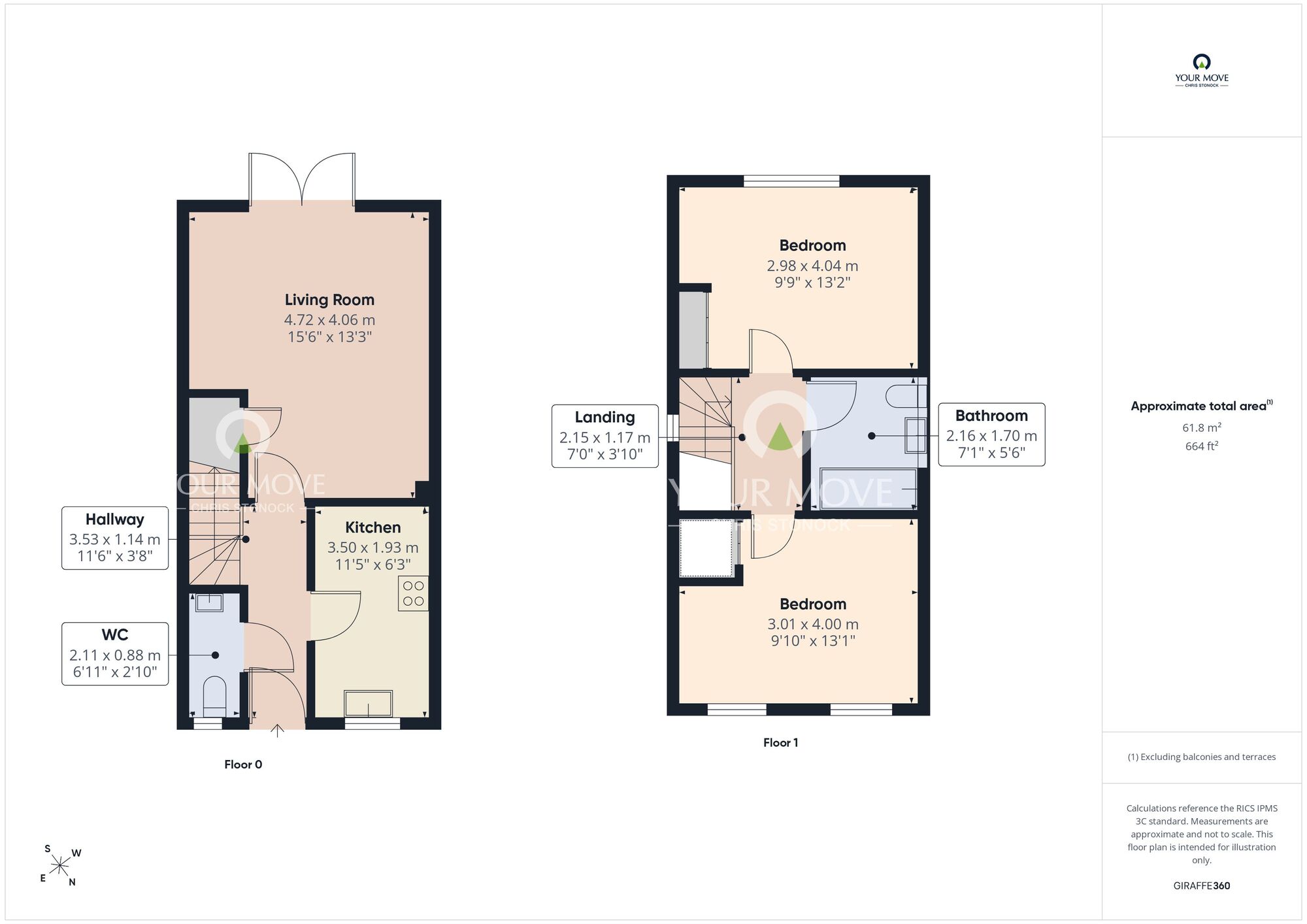 Floorplan of 2 bedroom Semi Detached House for sale, Albion Close, Houghton Le Spring, Tyne and Wear, DH4