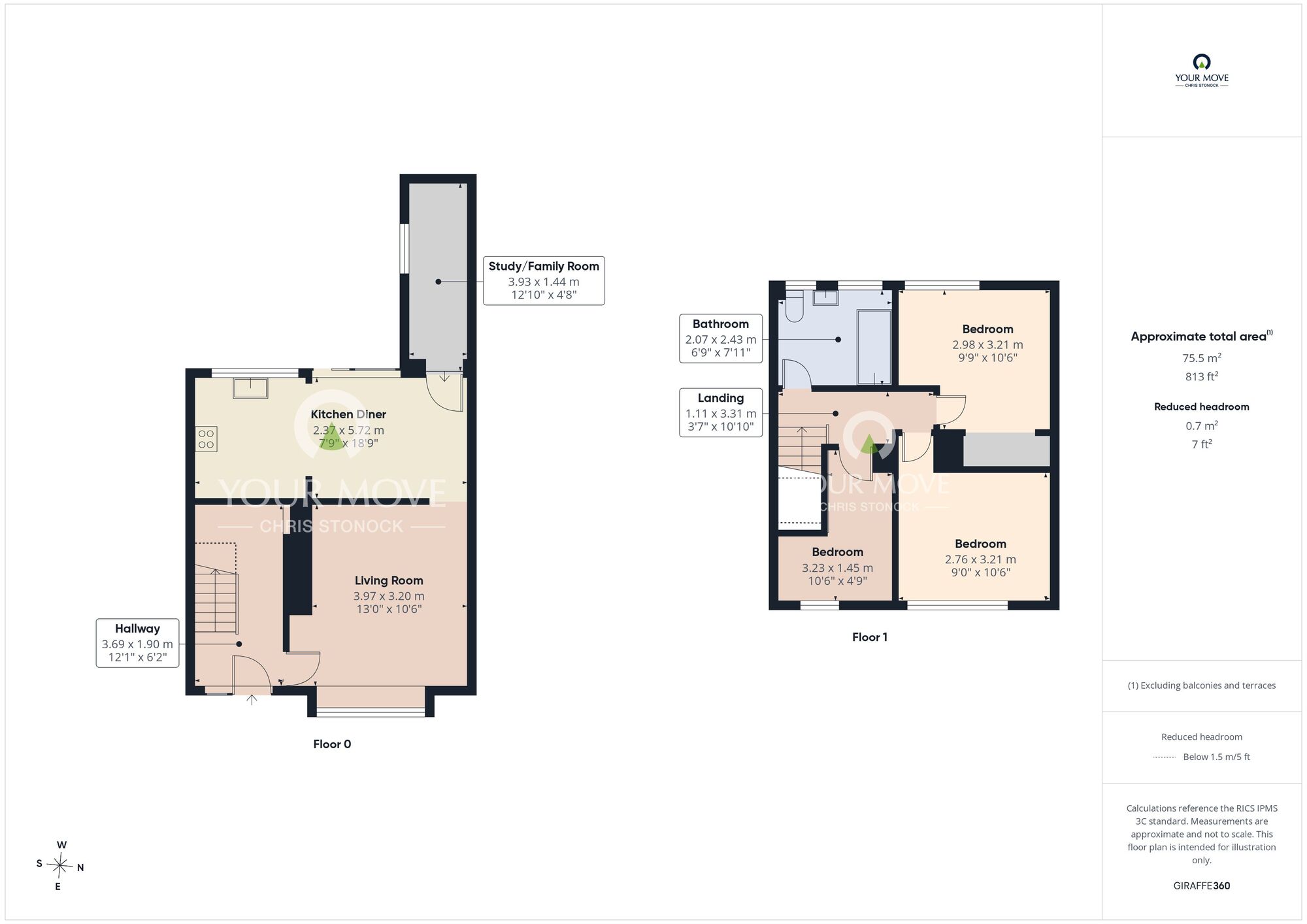 Floorplan of 3 bedroom End Terrace House for sale, St. Cuthberts Close, Hetton-le-Hole, Tyne and Wear, DH5