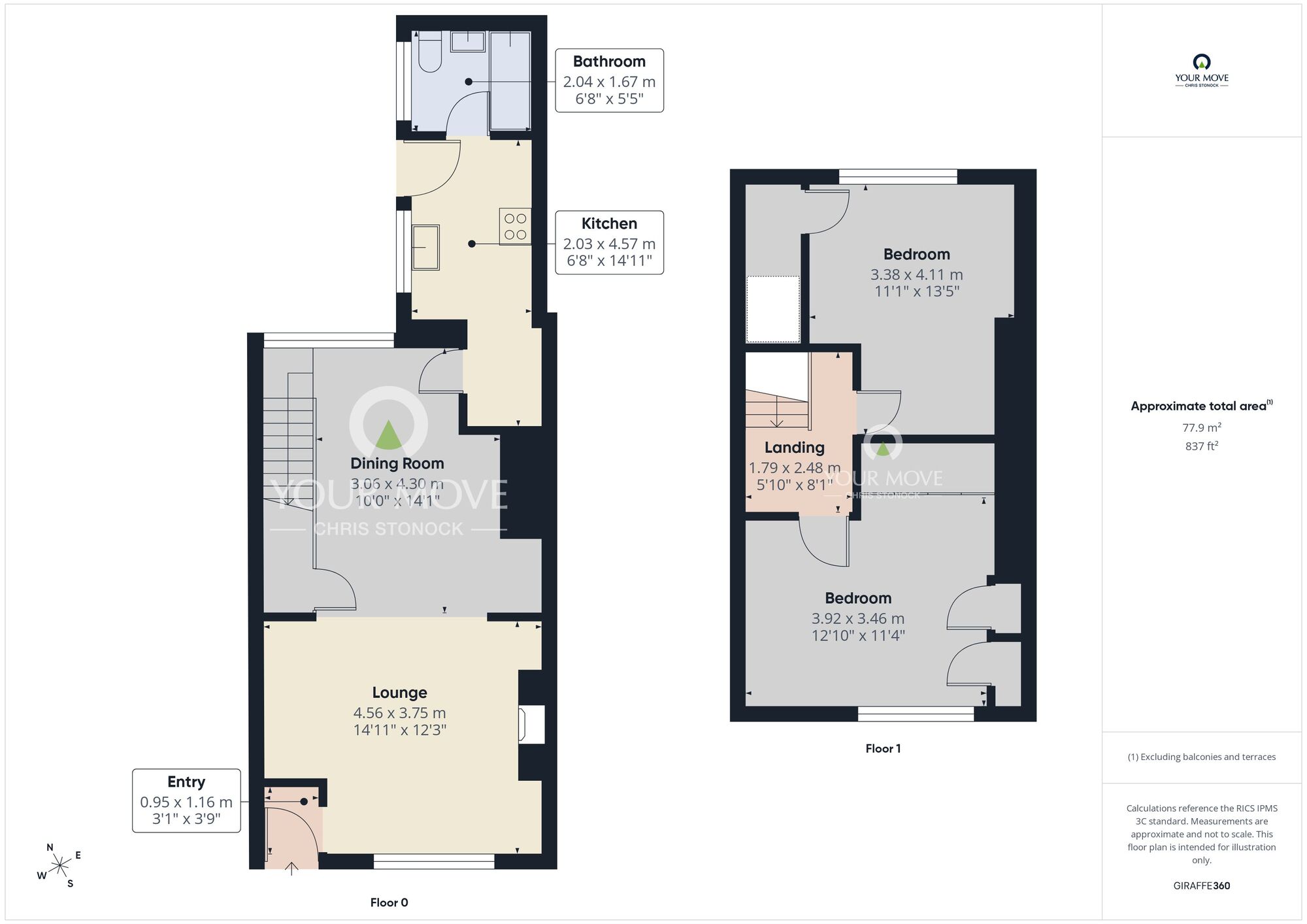 Floorplan of 2 bedroom Mid Terrace House for sale, Ewe Hill Terrace, Houghton Le Spring, Tyne and Wear, DH4