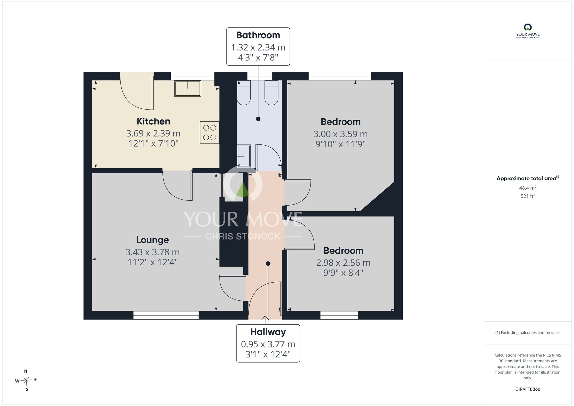 Floorplan of 2 bedroom Mid Terrace Bungalow for sale, Lunesdale Street, Hetton-le-Hole, Tyne and Wear, DH5
