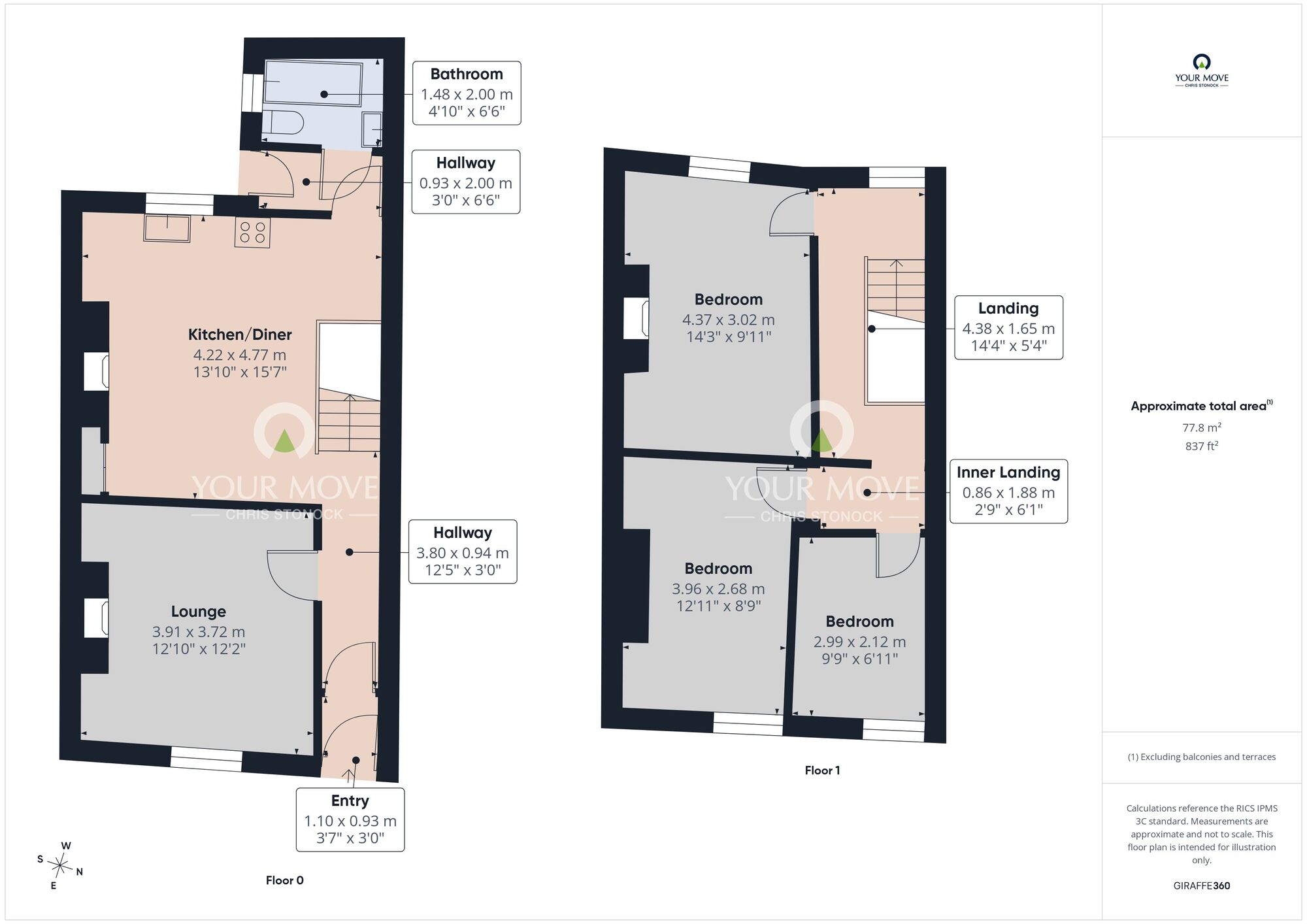 Floorplan of 3 bedroom Mid Terrace House to rent, Station Road, Hetton-le-Hole, Tyne and Wear, DH5