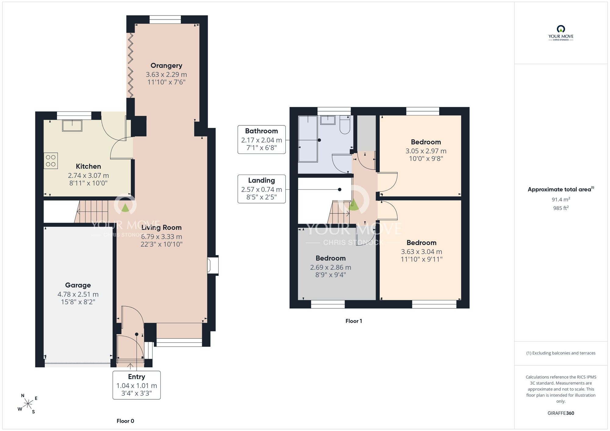 Floorplan of 3 bedroom Semi Detached House for sale, Chigwell Close, Penshaw, Tyne and Wear, DH4