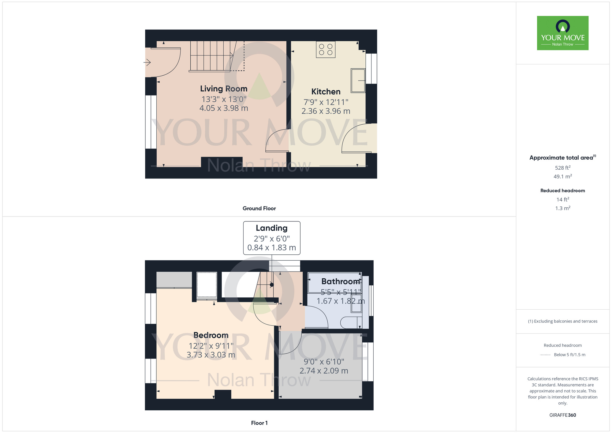 Floorplan of 2 bedroom Semi Detached House to rent, Copperfield Close, Kettering, Northamptonshire, NN16