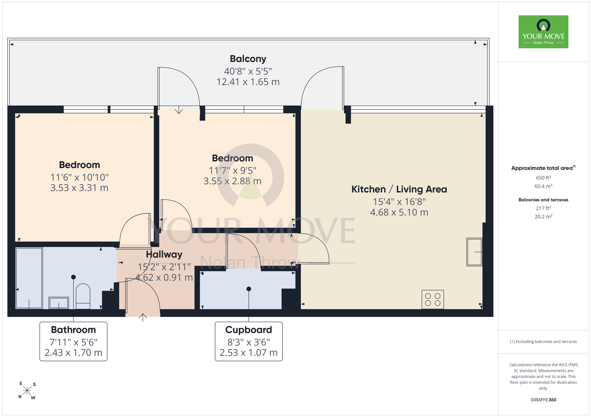 Floorplan of 2 bedroom Flat to rent, Queen Street, Wellingborough, Northamptonshire, NN8