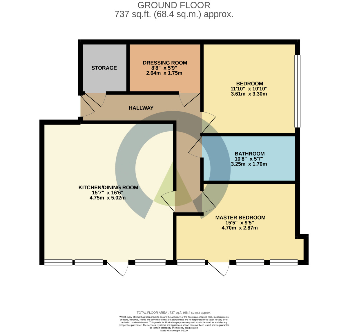 Floorplan of 2 bedroom  Flat to rent, Queen Street, Wellingborough, Northamptonshire, NN8
