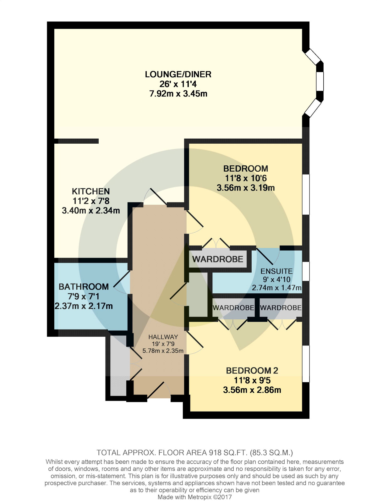 Floorplan of 2 bedroom Flat to rent, Lower Street, Kettering, Northamptonshire, NN16