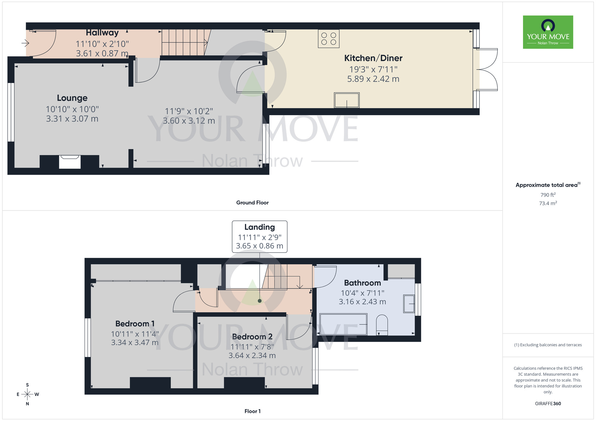 Floorplan of 2 bedroom Mid Terrace House to rent, Gordon Street, Kettering, Northamptonshire, NN16