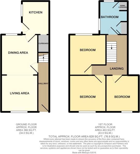 Floorplan of 3 bedroom Mid Terrace House to rent, Spencer Street, Kettering, Northamptonshire, NN16