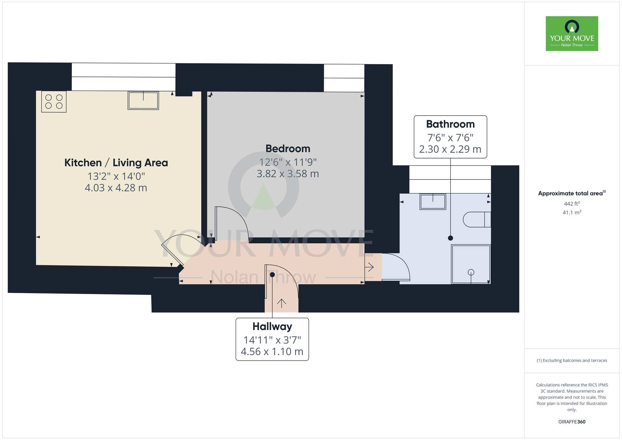 Floorplan of 1 bedroom  Flat to rent, Montagu Street, Kettering, Northamptonshire, NN16