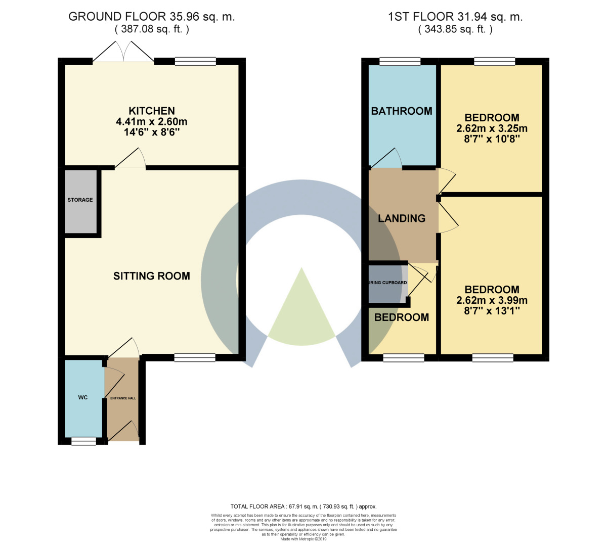 Floorplan of 3 bedroom Semi Detached House to rent, Epsom Close, Rushden, Northamptonshire, NN10