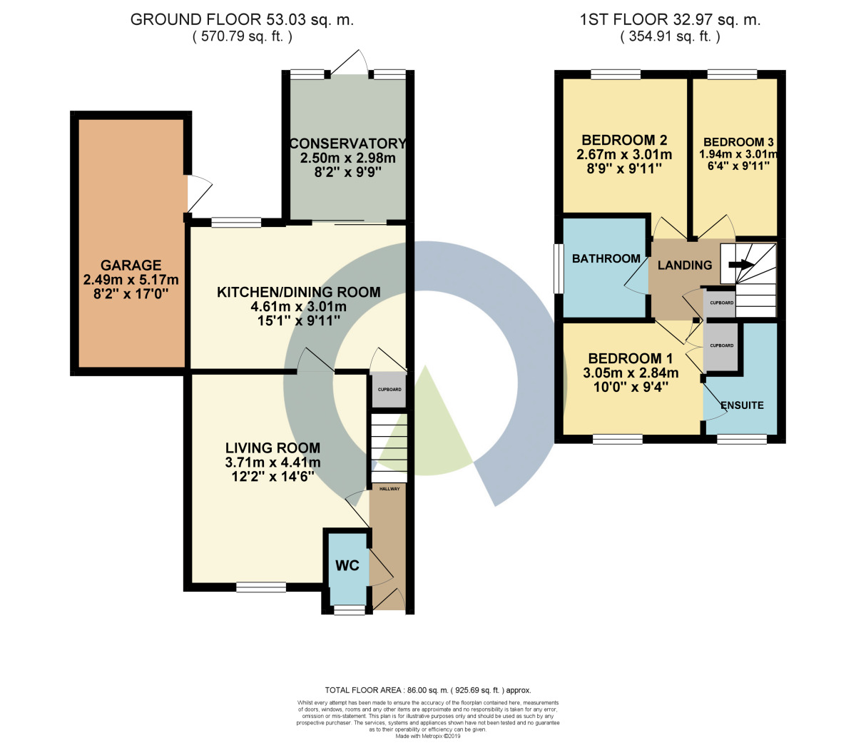 Floorplan of 3 bedroom Detached House to rent, The Fairway, Kettering, Northamptonshire, NN15