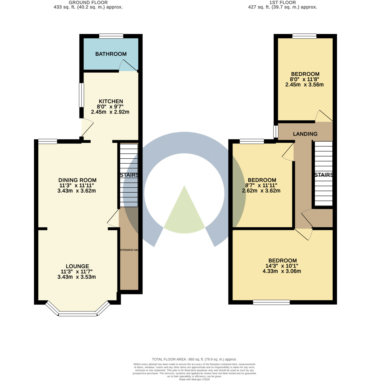 Floorplan of 3 bedroom Mid Terrace House to rent, Fuller Street, Kettering, Northamptonshire, NN16