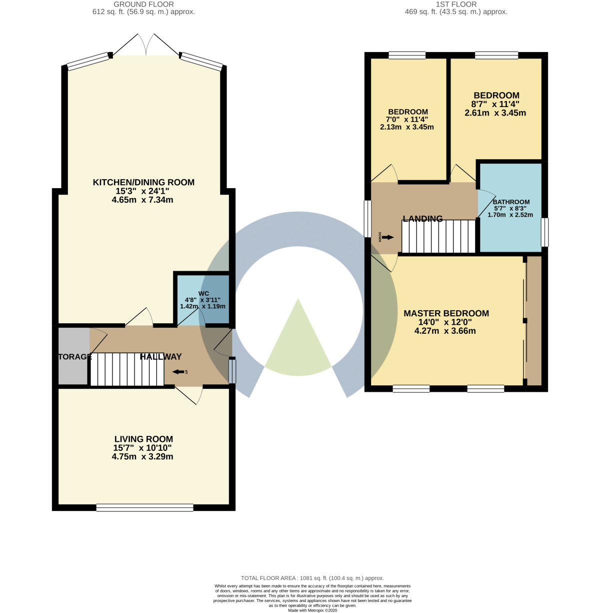 Floorplan of 3 bedroom Detached House to rent, Churchill Way, Kettering, Northamptonshire, NN15