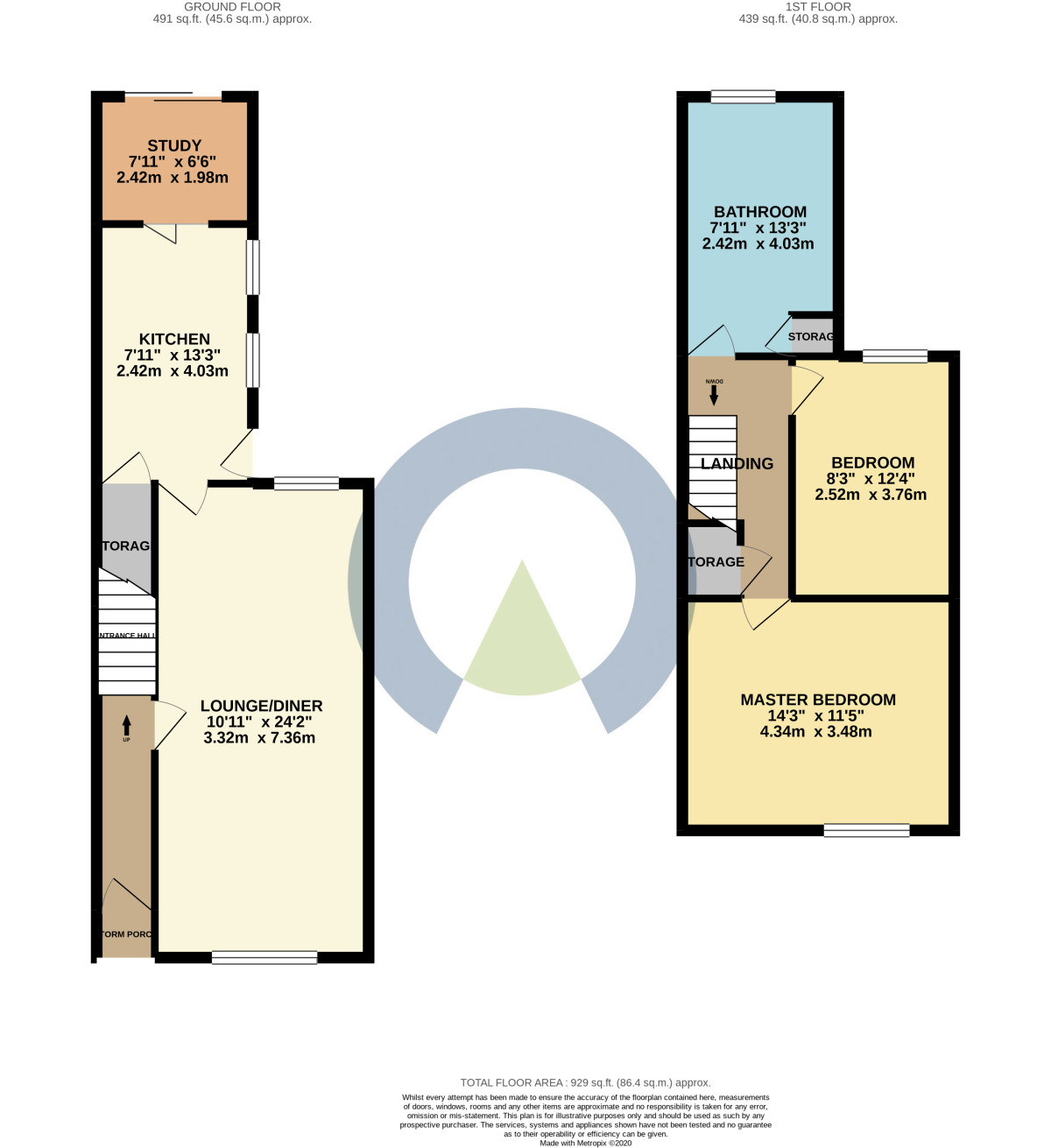 Floorplan of 2 bedroom Mid Terrace House to rent, Russell Street, Kettering, Northamptonshire, NN16