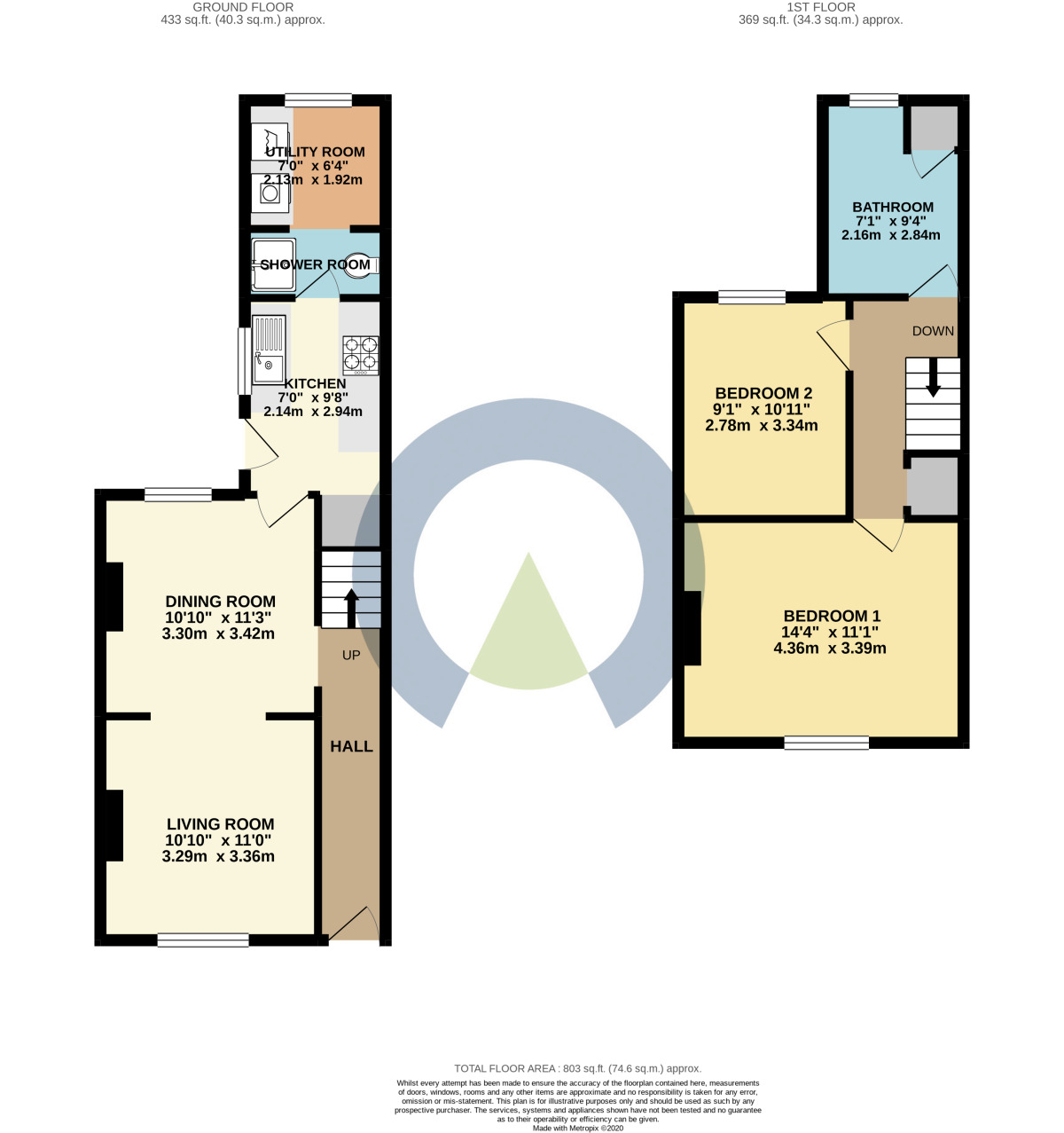 Floorplan of 2 bedroom Mid Terrace House to rent, Sackville Street, Kettering, Northamptonshire, NN16