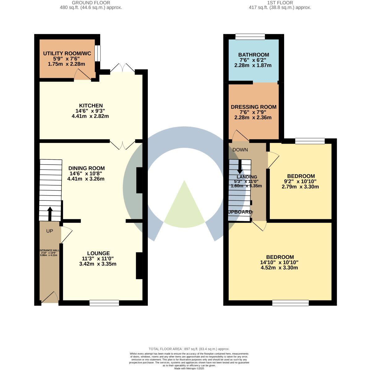 Floorplan of 2 bedroom Mid Terrace House to rent, Union Street, Kettering, Northamptonshire, NN16