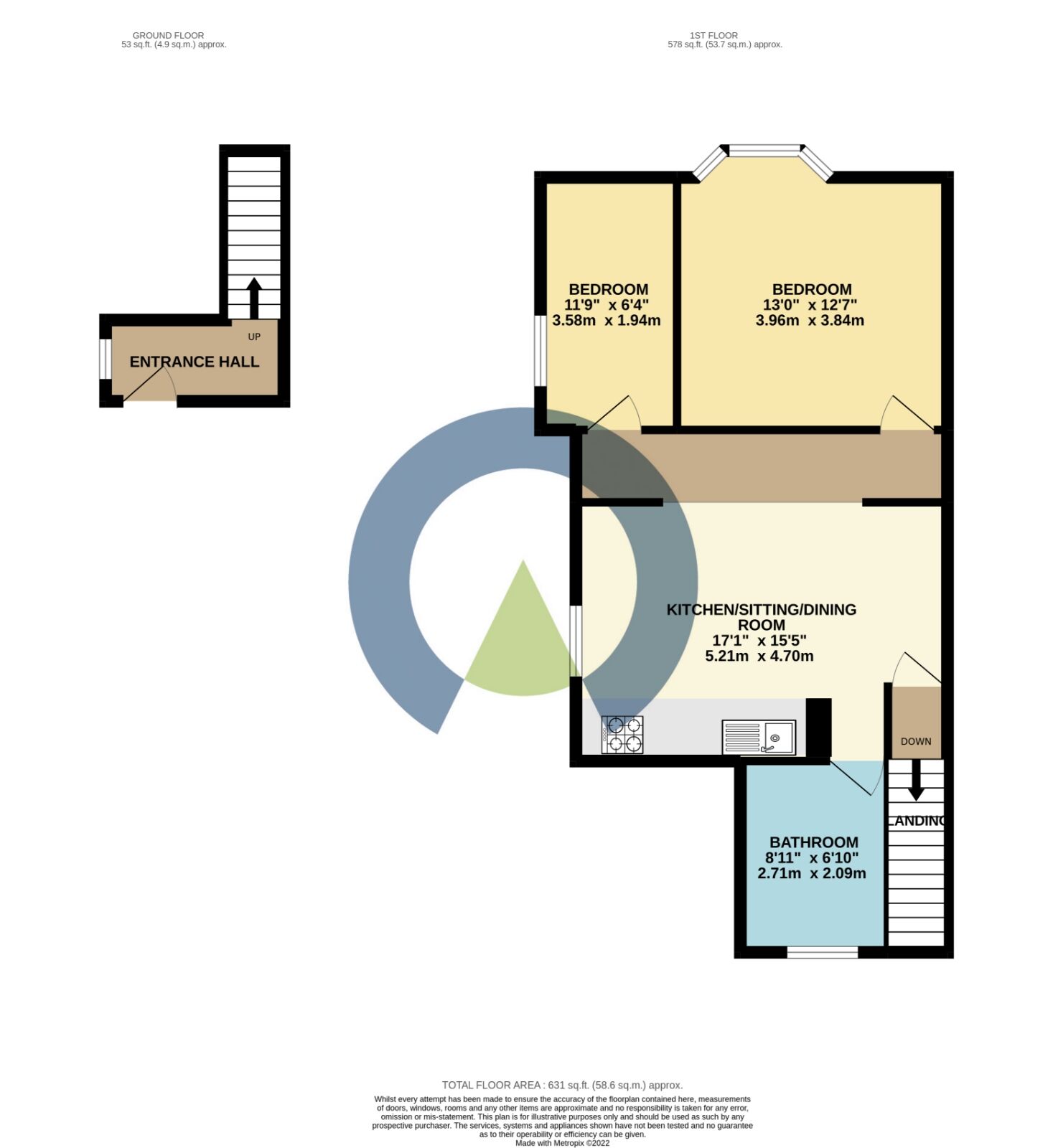 Floorplan of 2 bedroom  Flat to rent, Wood Street, Kettering, Northamptonshire, NN16
