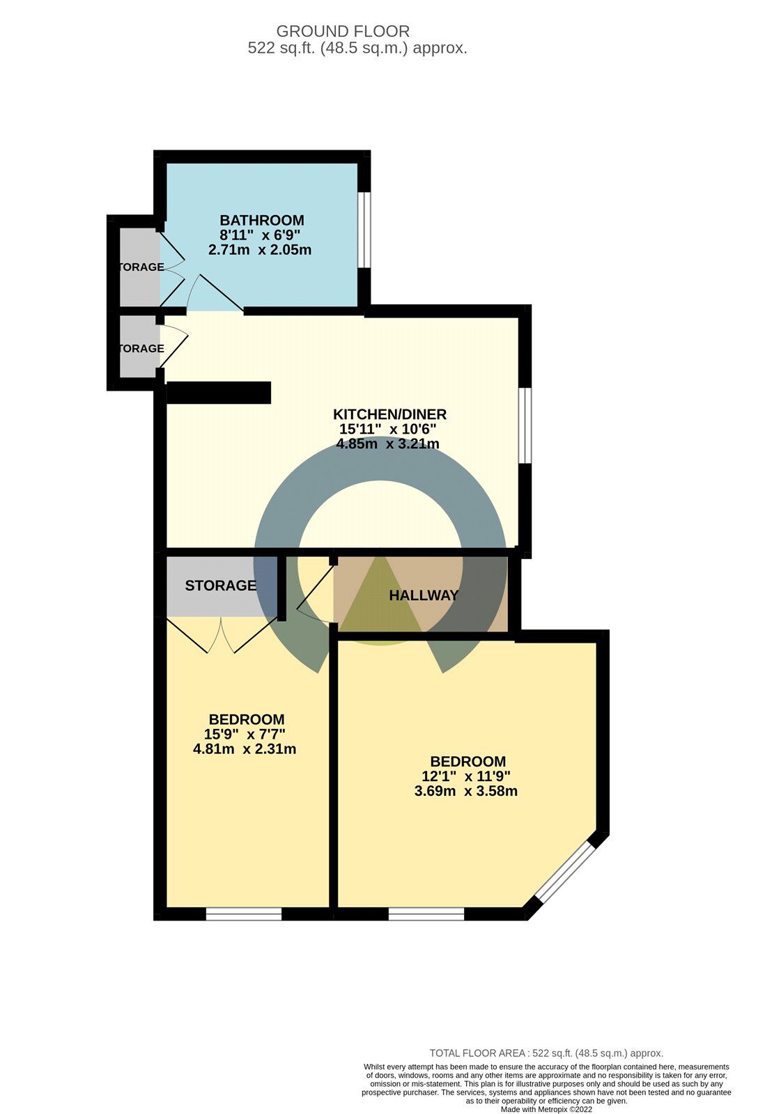 Floorplan of 2 bedroom  Flat to rent, Wood Street, Kettering, Northamptonshire, NN16