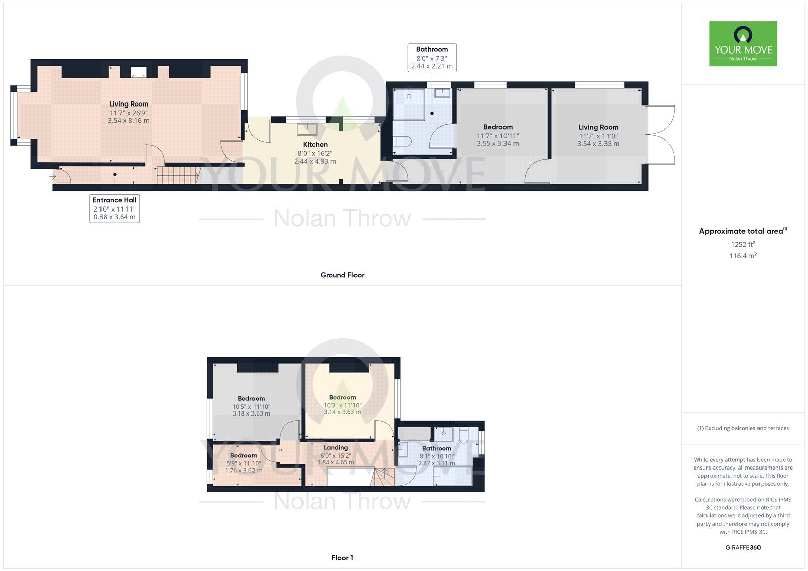 Floorplan of 3 bedroom Mid Terrace House for sale, Harrington Road, Rothwell, Kettering, NN14