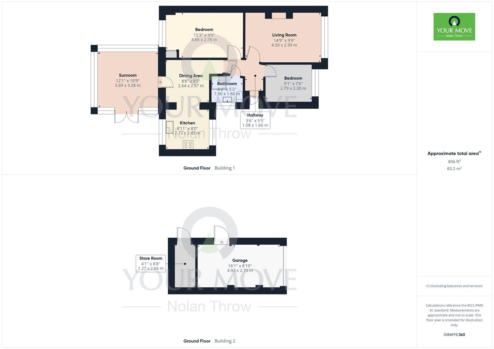 Floorplan of 2 bedroom Semi Detached Bungalow for sale, Rydalside, Kettering, NN15
