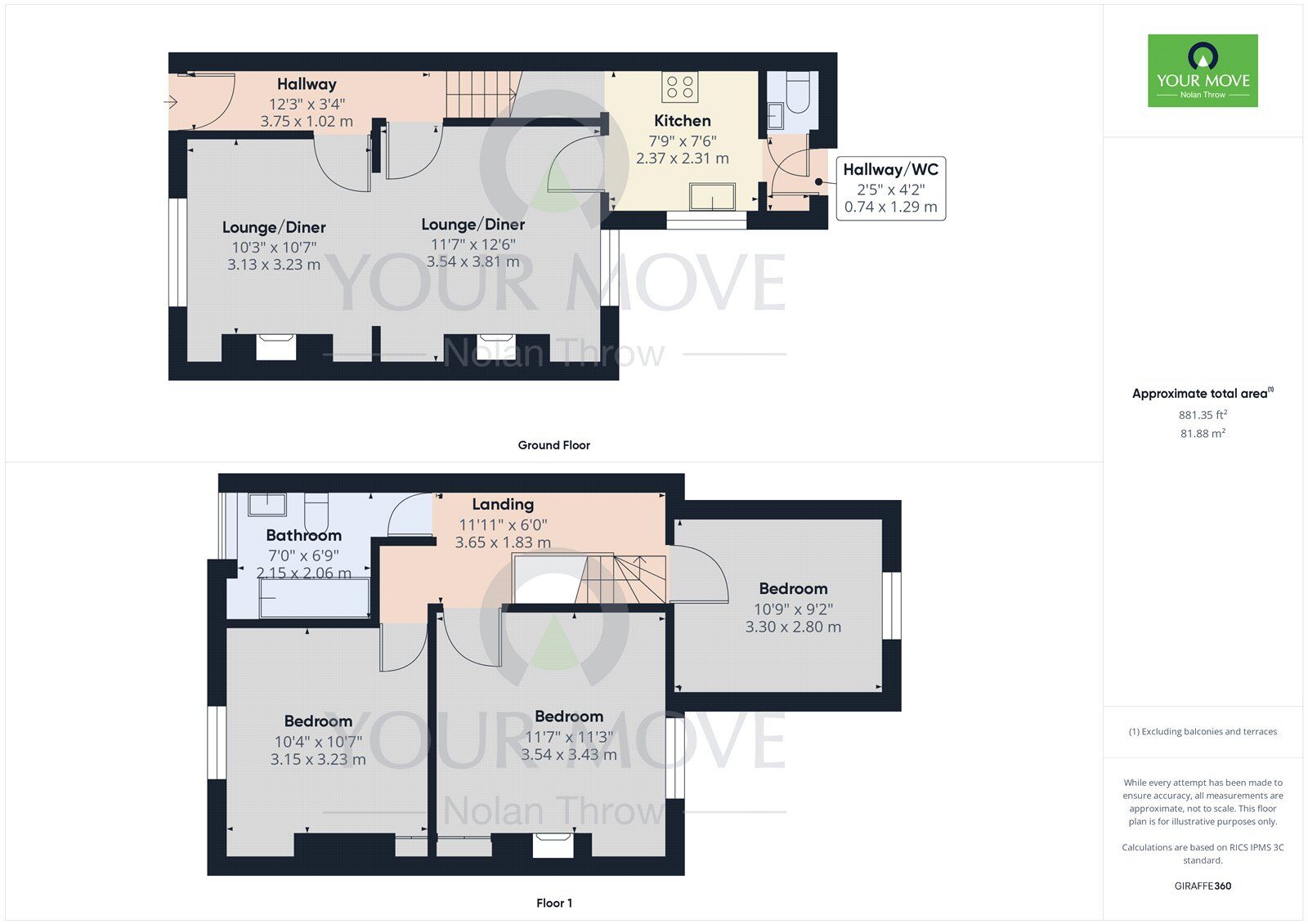 Floorplan of 3 bedroom Mid Terrace House to rent, Regent Street, Kettering, NN16