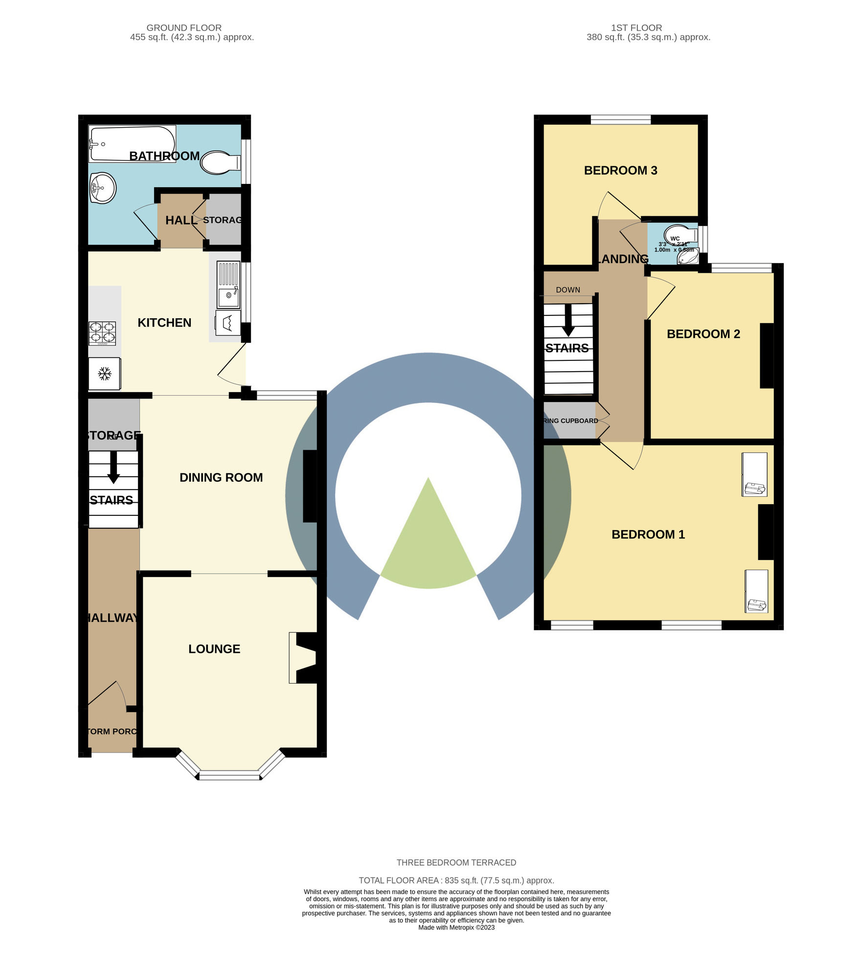 Floorplan of 3 bedroom Mid Terrace House to rent, Bath Street, Market Harborough, Leicestershire, LE16