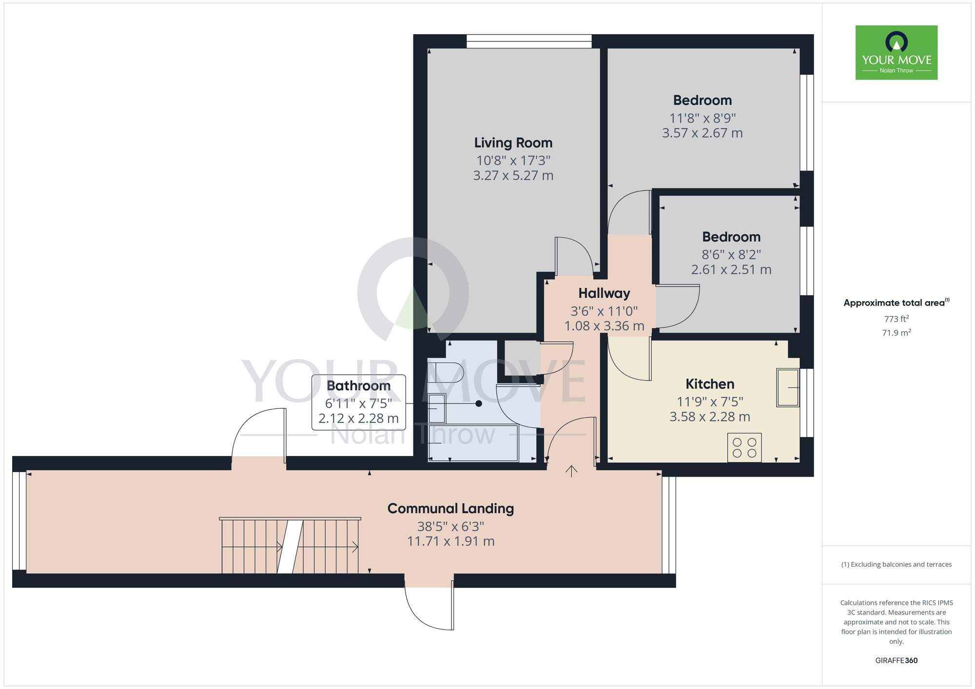 Floorplan of 2 bedroom  Flat for sale, Bonham Court, Kettering, NN16