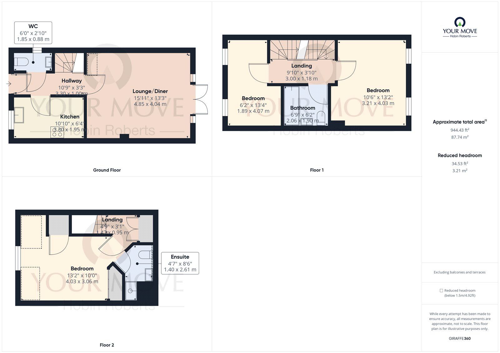 Floorplan of 3 bedroom End Terrace House for sale, Coles Close, Burton Latimer, Kettering, NN15