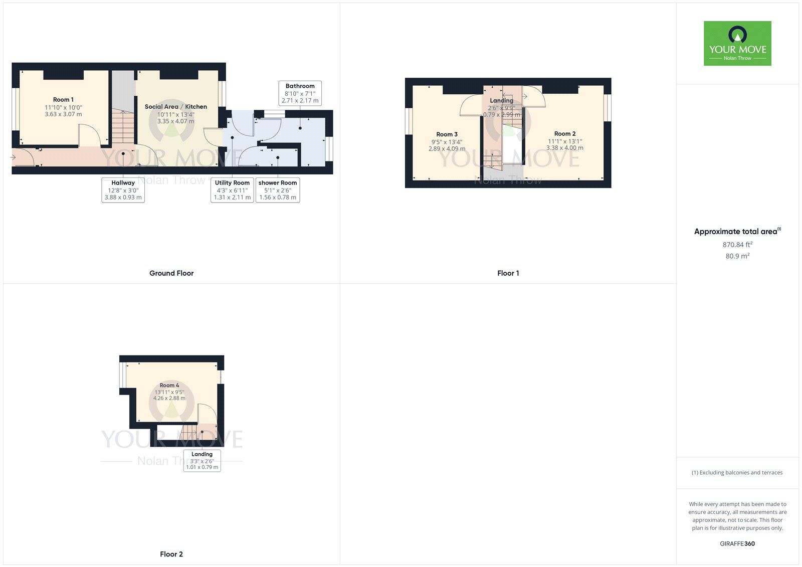 Floorplan of 4 bedroom Mid Terrace House for sale, Havelock Street, Kettering, Northamptonshire, NN16