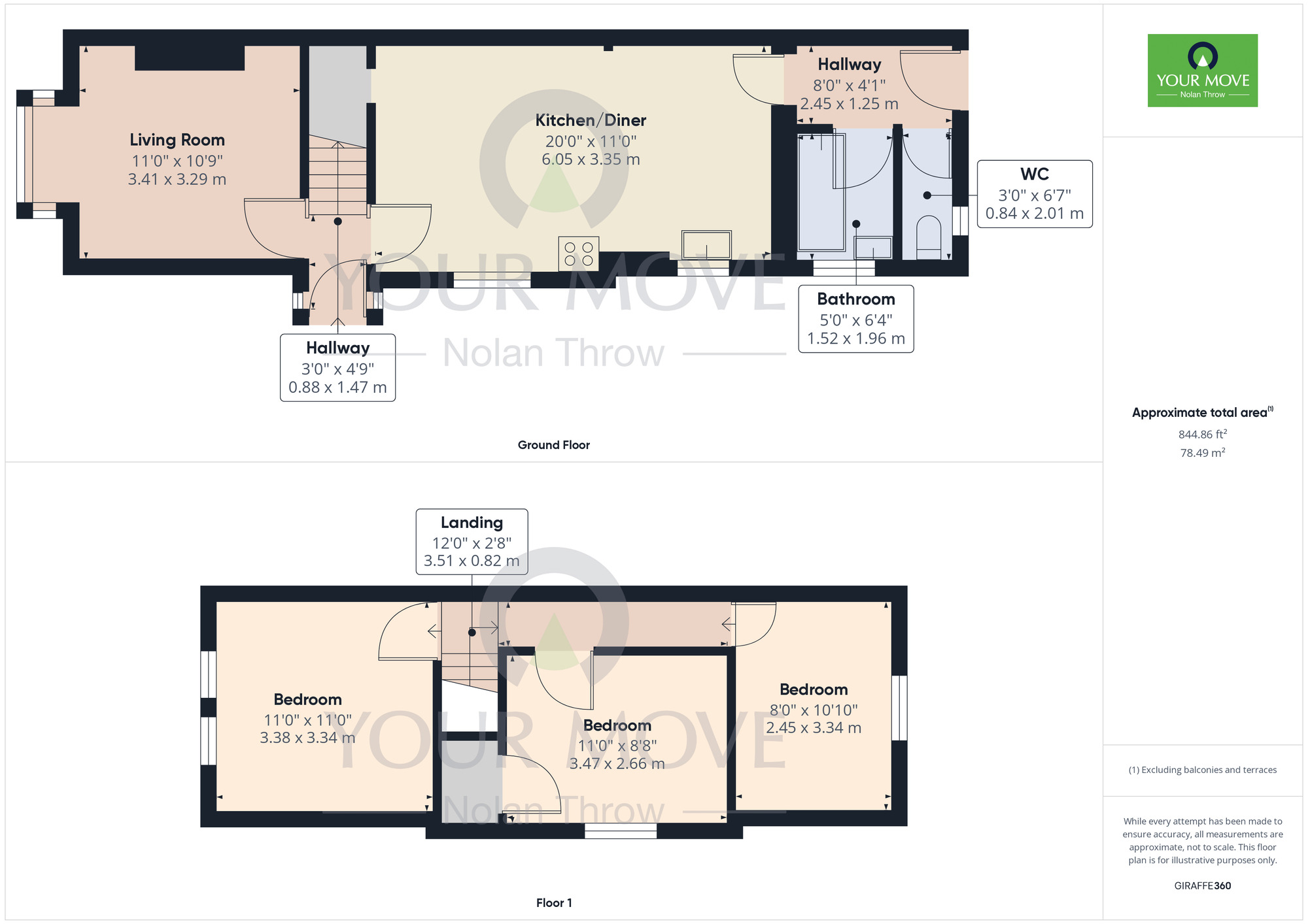 Floorplan of 3 bedroom End Terrace House for sale, Grange Road, Kettering, Northamptonshire, NN16