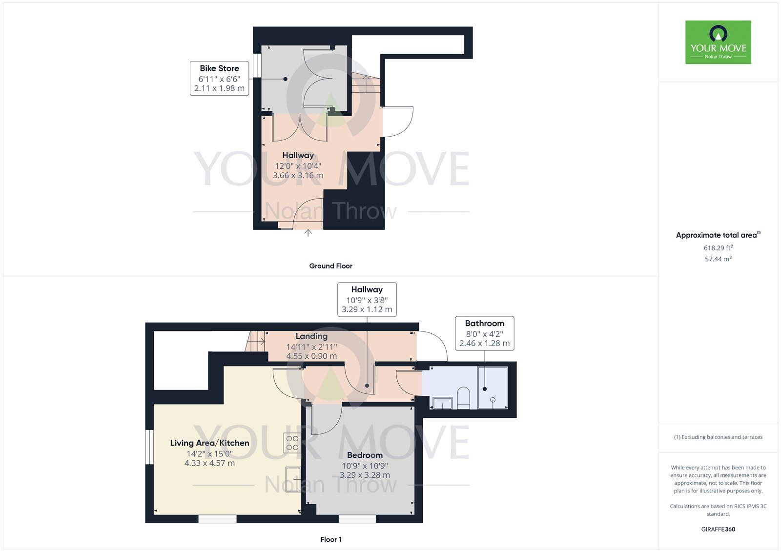 Floorplan of 1 bedroom Flat to rent, Cobden Street, Kettering, Northamptonshire, NN16