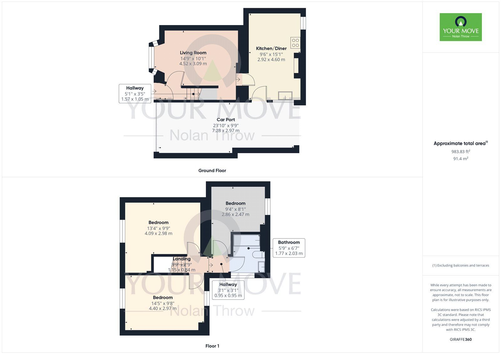 Floorplan of 3 bedroom Mid Terrace House for sale, Glendon Road, Rothwell, Northamptonshire, NN14