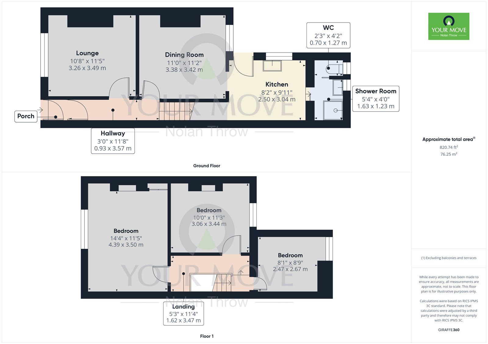 Floorplan of 3 bedroom Mid Terrace House for sale, Cornwall Road, Kettering, NN16