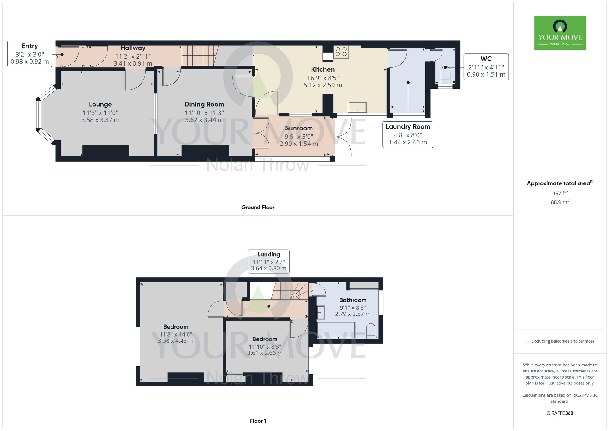 Floorplan of 2 bedroom Mid Terrace House for sale, Windmill Avenue, Kettering, Northamptonshire, NN16