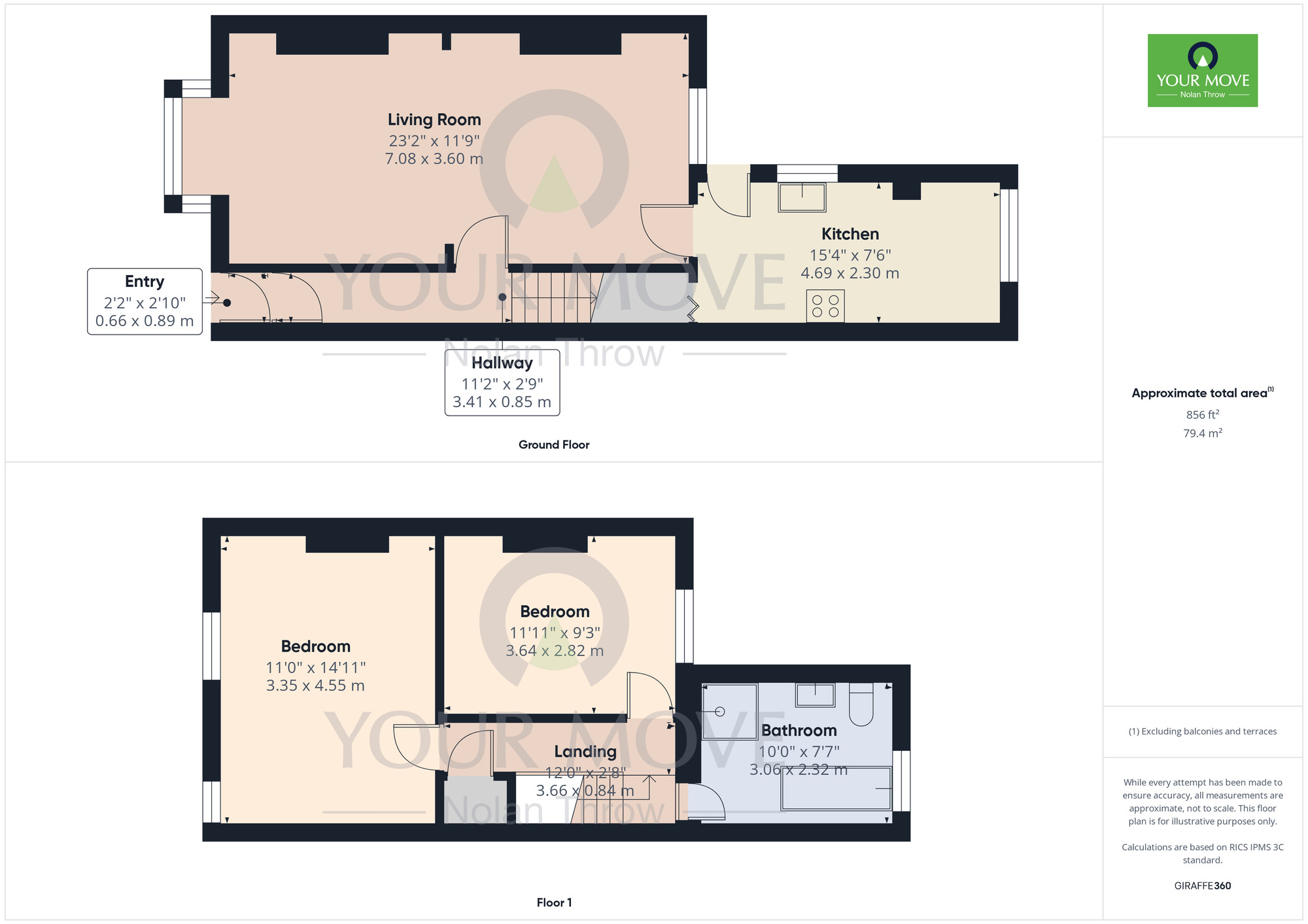Floorplan of 2 bedroom Mid Terrace House for sale, Bath Road, Kettering, Northamptonshire, NN16