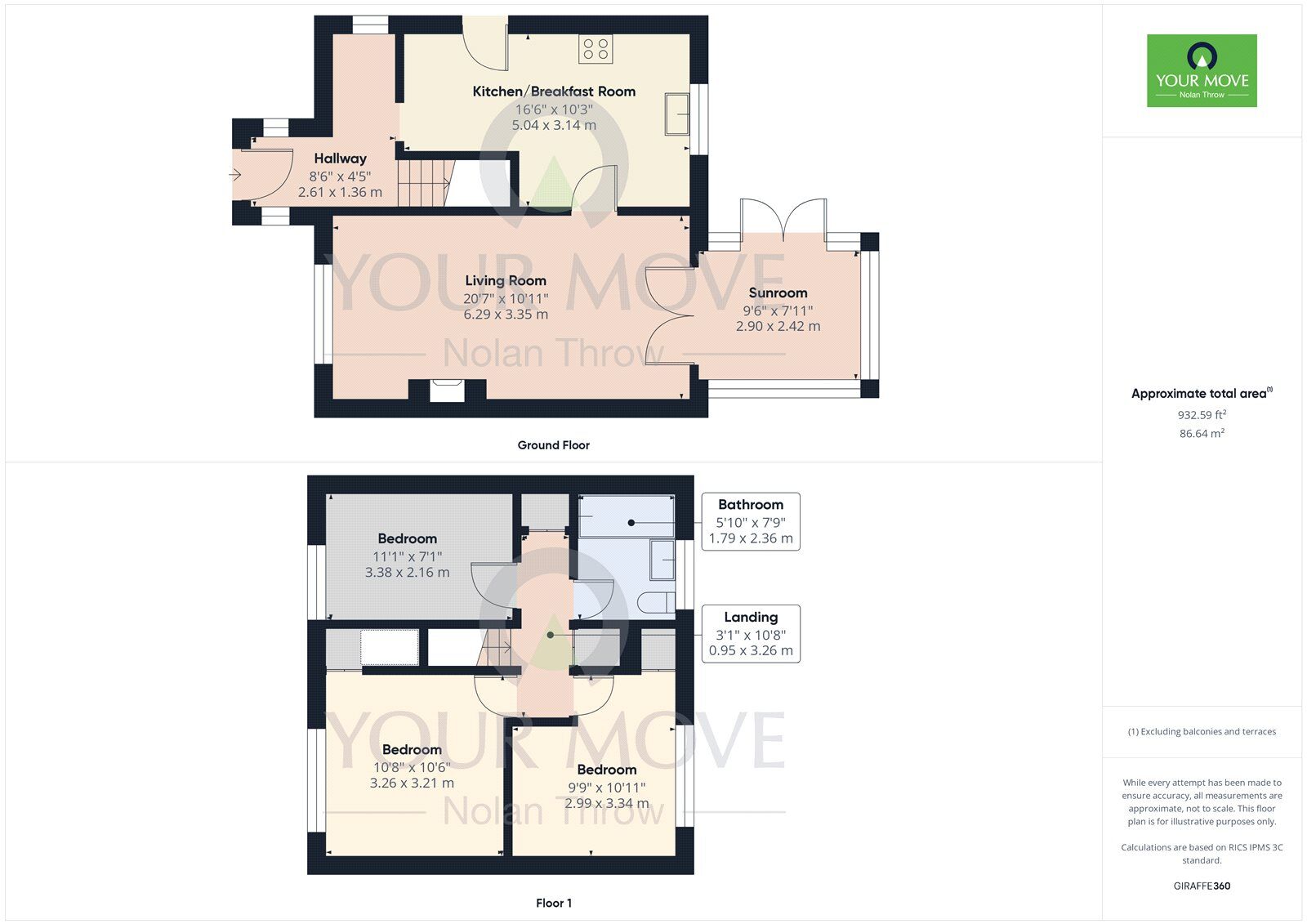 Floorplan of 3 bedroom Semi Detached House for sale, Chesil Walk, Corby, Northamptonshire, NN18